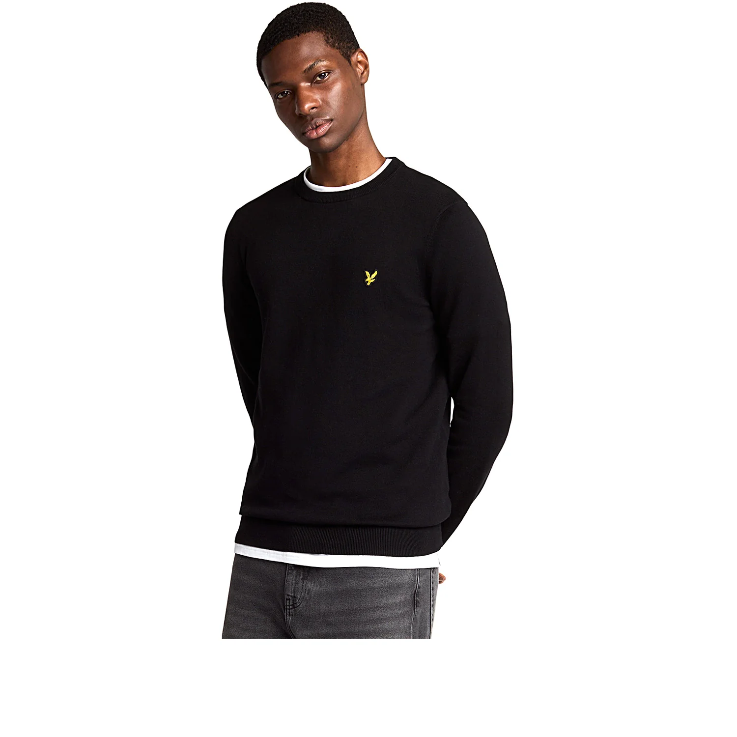 Cotton Crew Neck Jumper nero