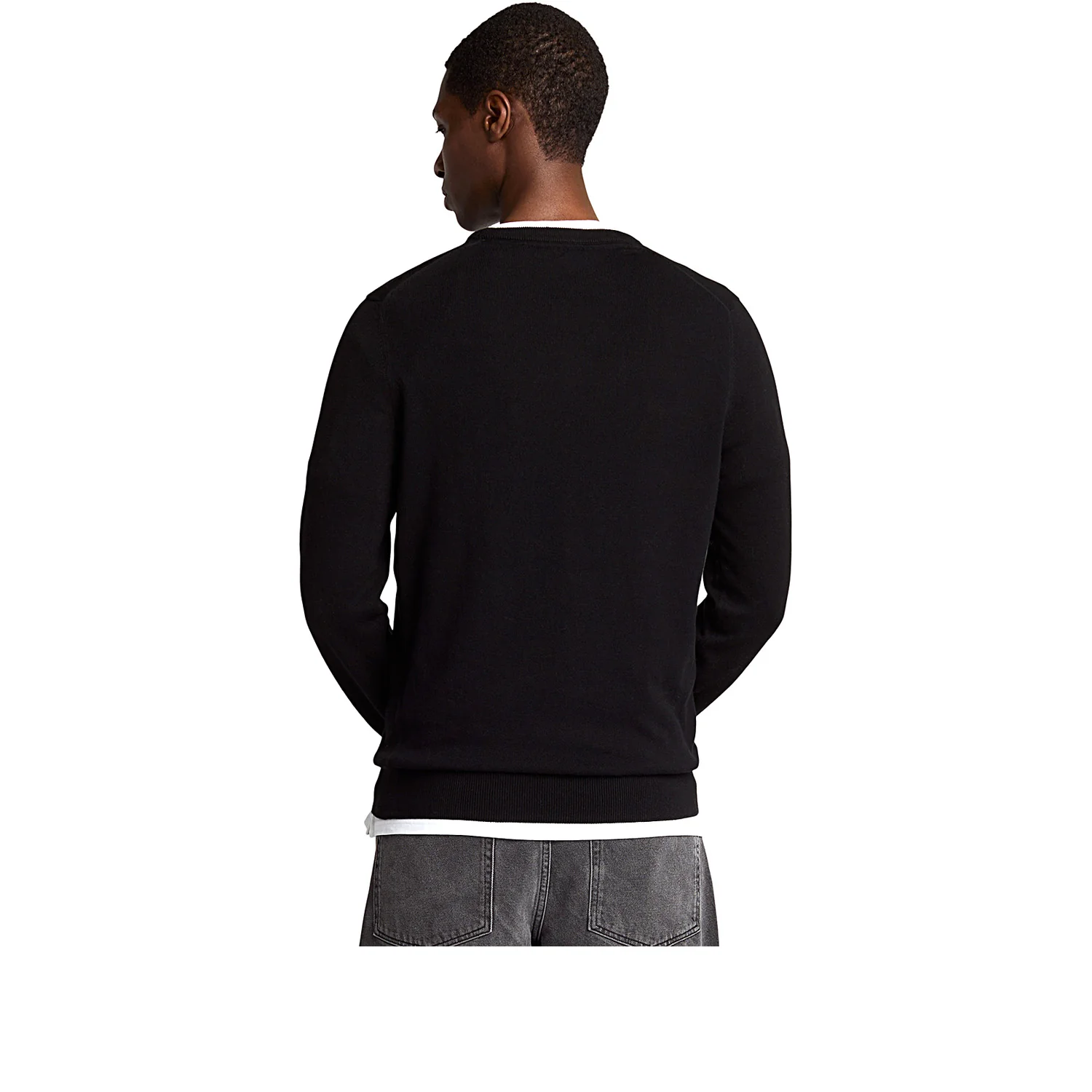 Cotton Crew Neck Jumper nero - Image 3