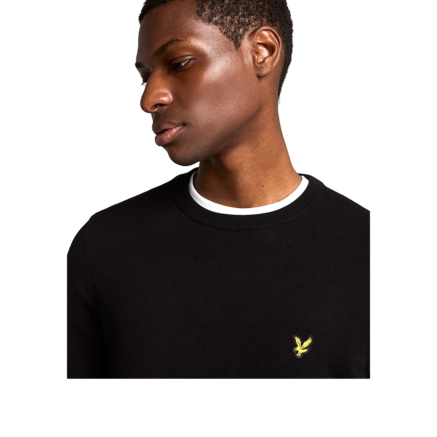 Cotton Crew Neck Jumper nero - Image 4