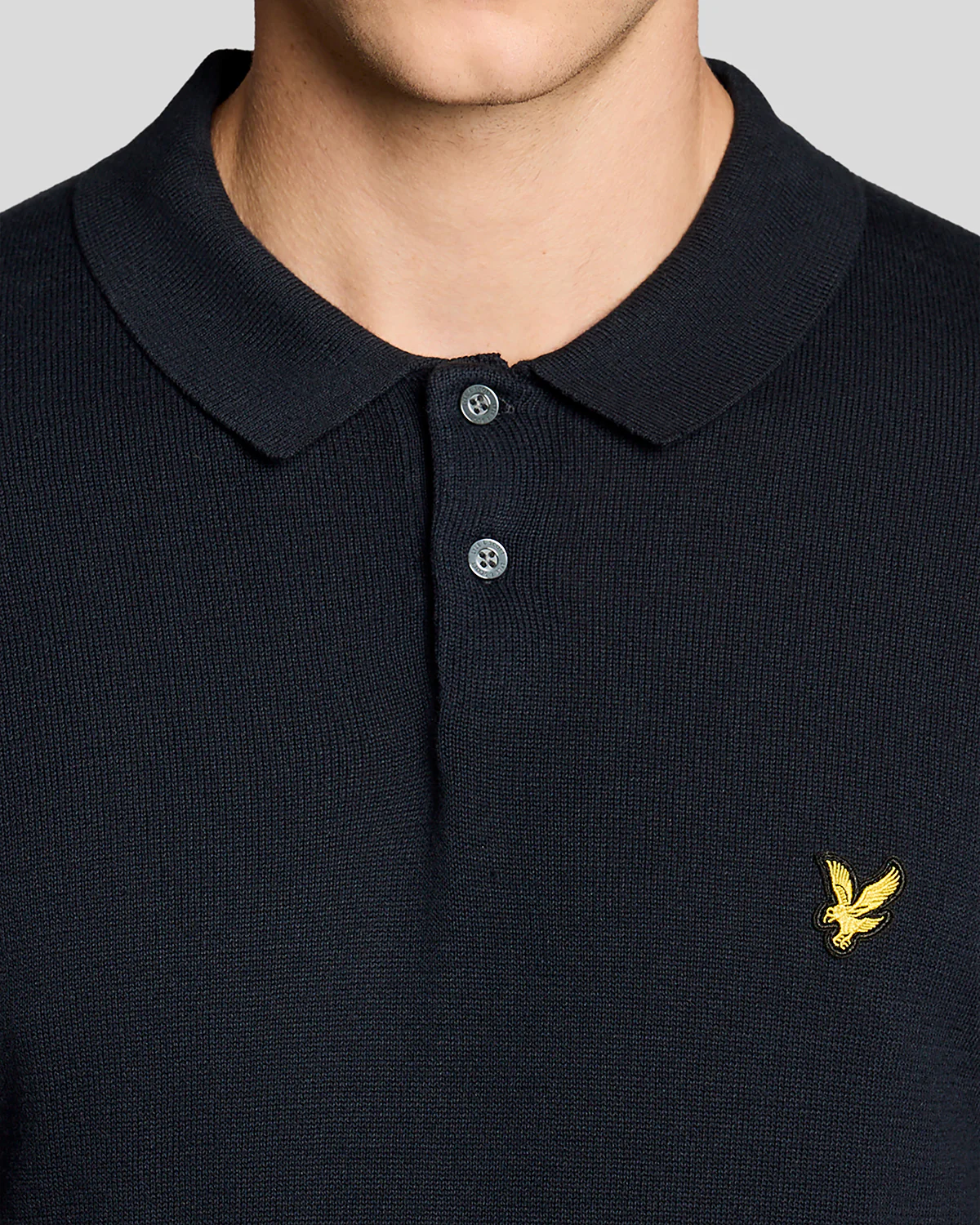 Cotton Short Sleeve Knitted Polo navy scuro - Image 3
