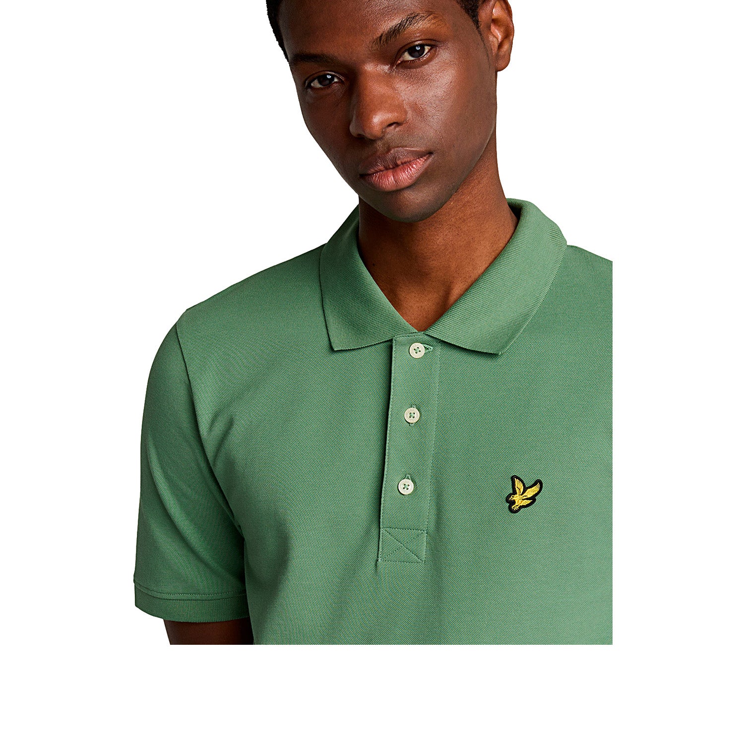 Plain Polo Shirt smoke green - Image 3