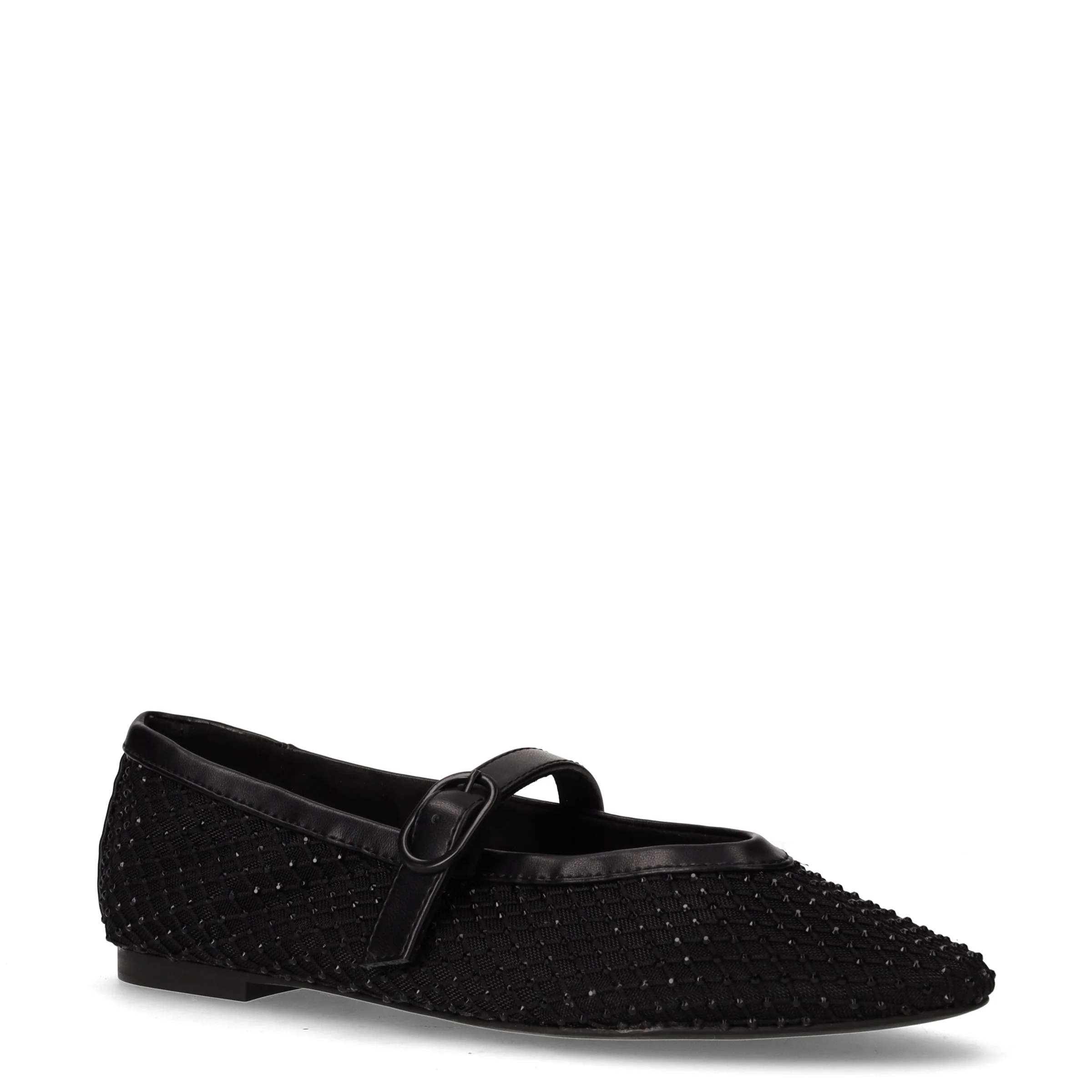 Ballerina in tessuto con mini strass nero - Image 2