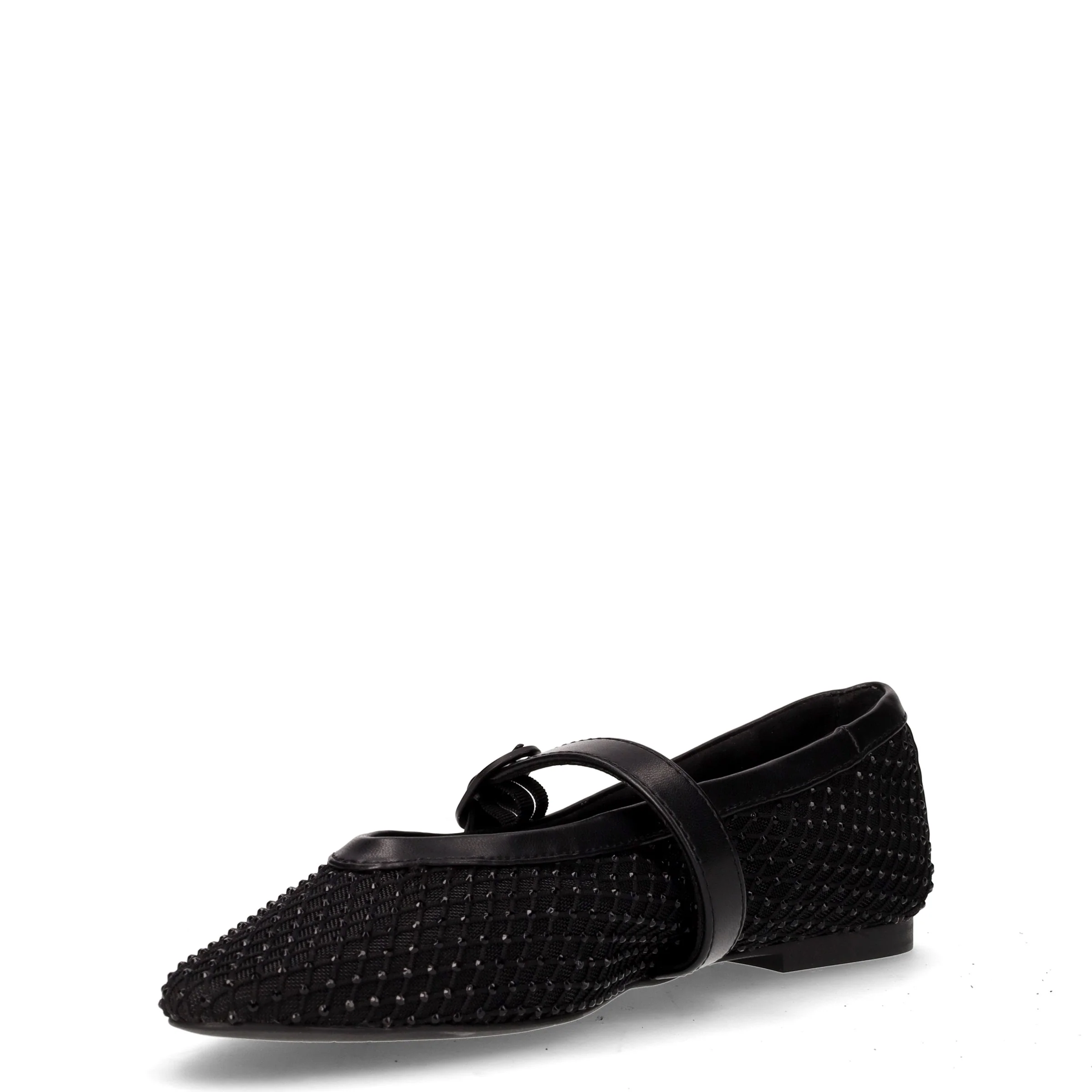 Ballerina in tessuto con mini strass nero - Image 3