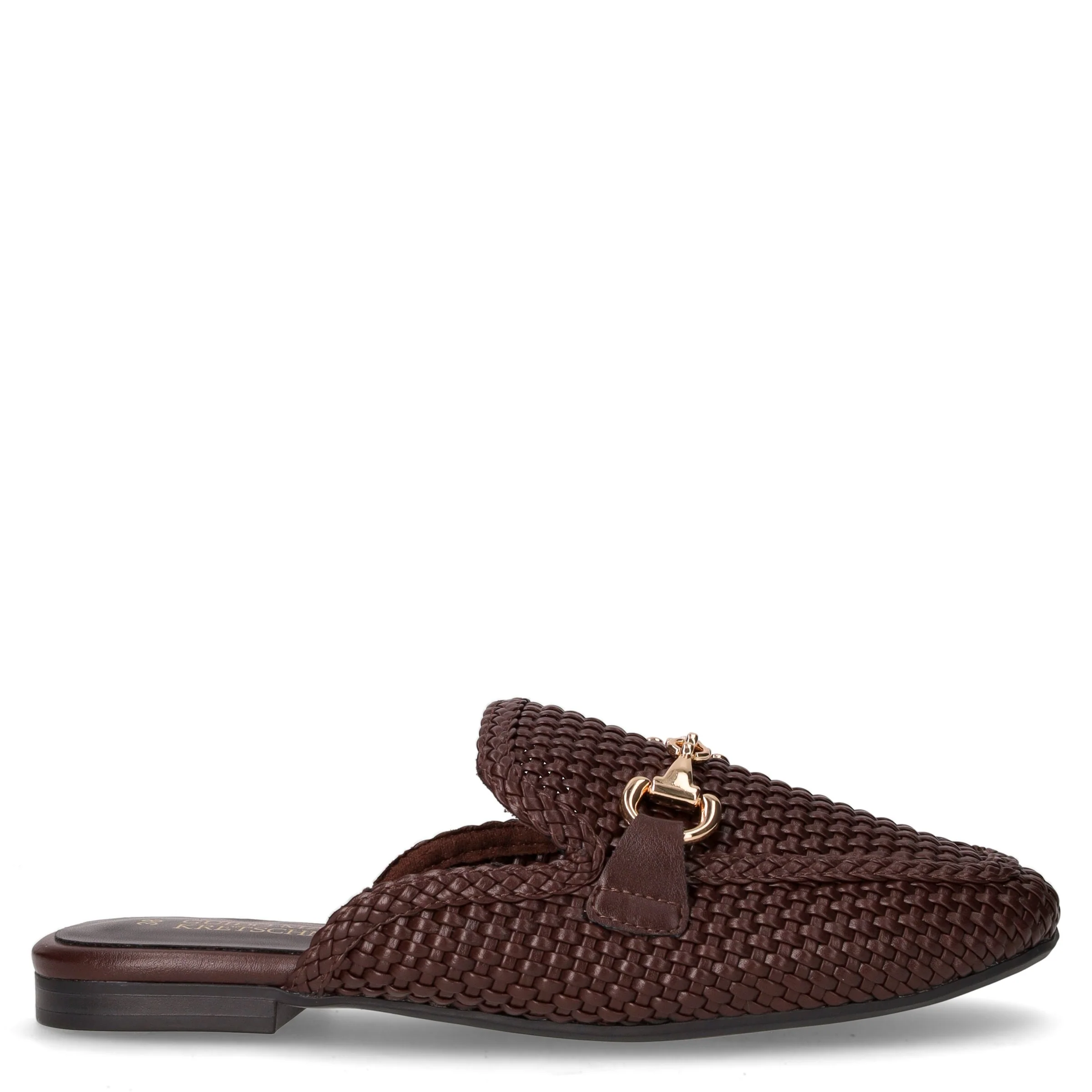 Sabot in ecopelle con staffa cioccolato