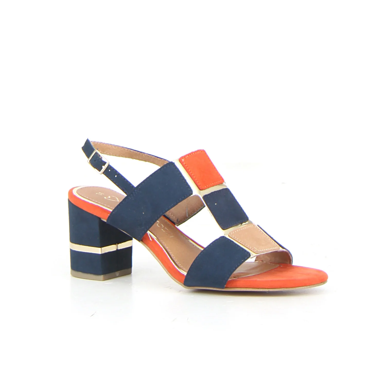Sandalo con tacco navy comb - Image 2