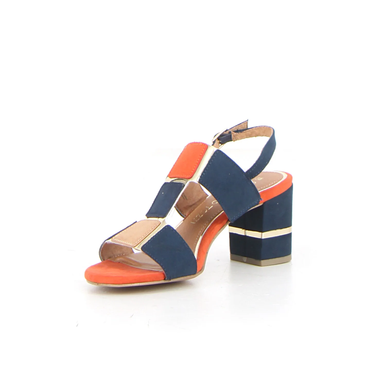 Sandalo con tacco navy comb - Image 3