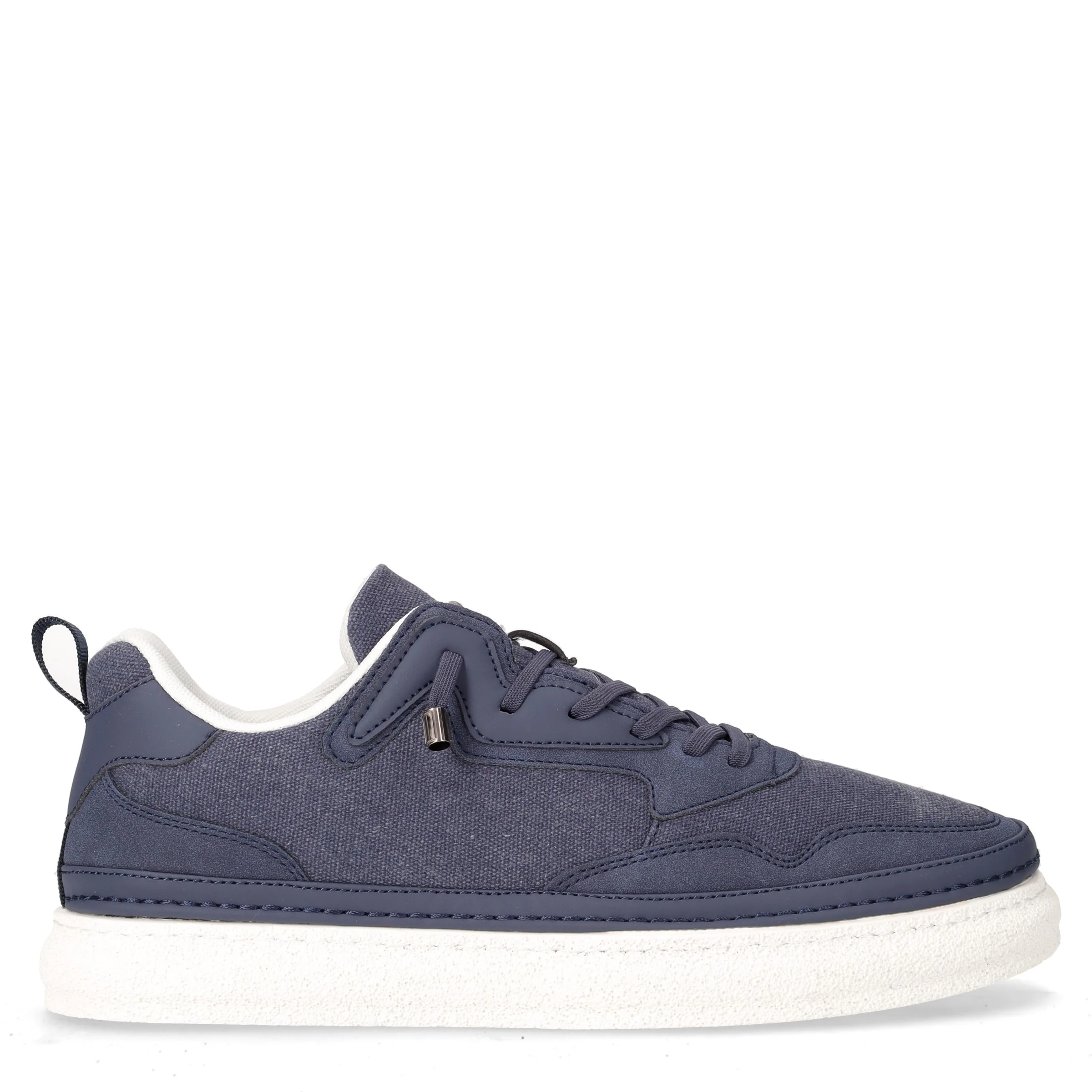 Sneaker in tessuto ed ecopelle blu