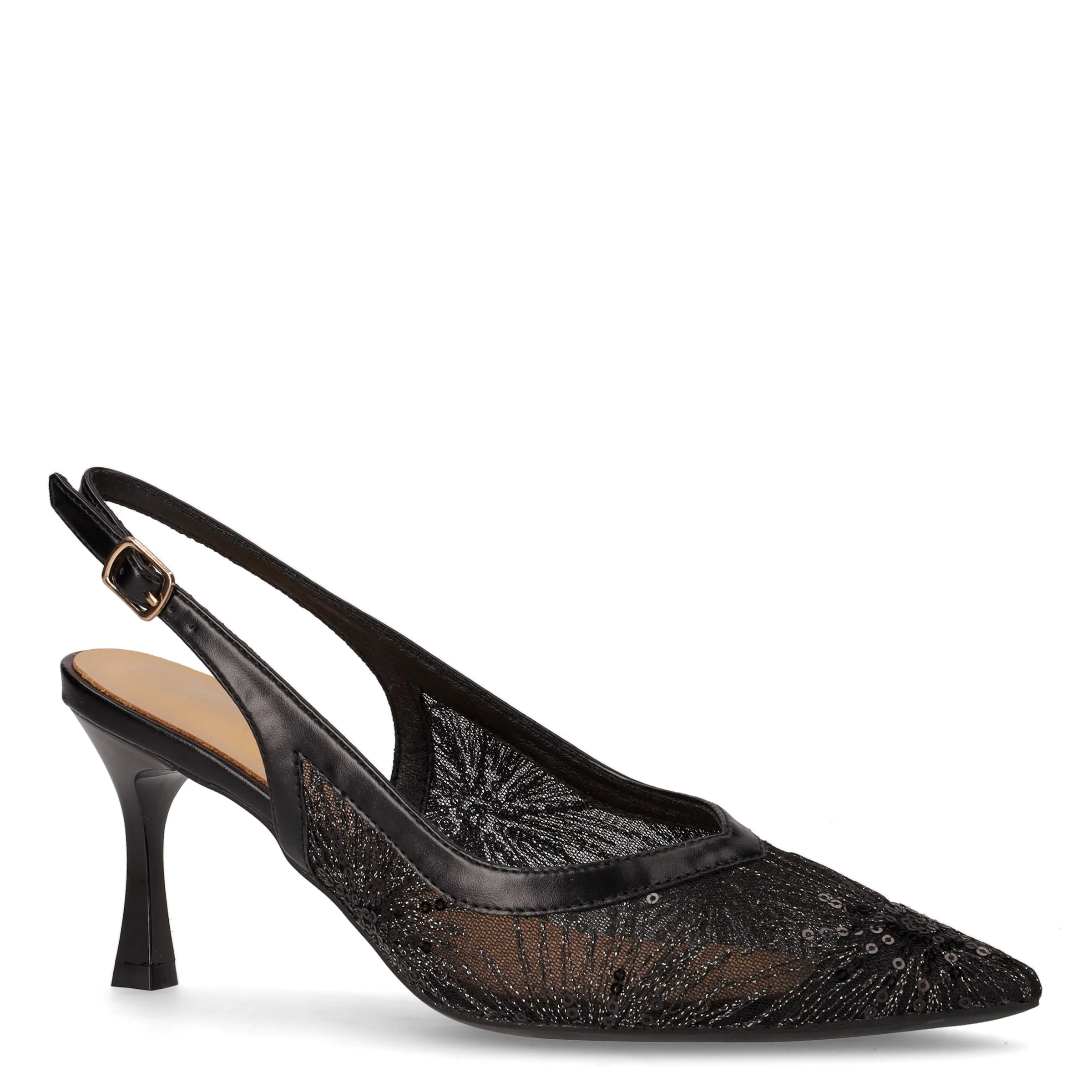 Slingback in tessuto con tacco nero - Image 2