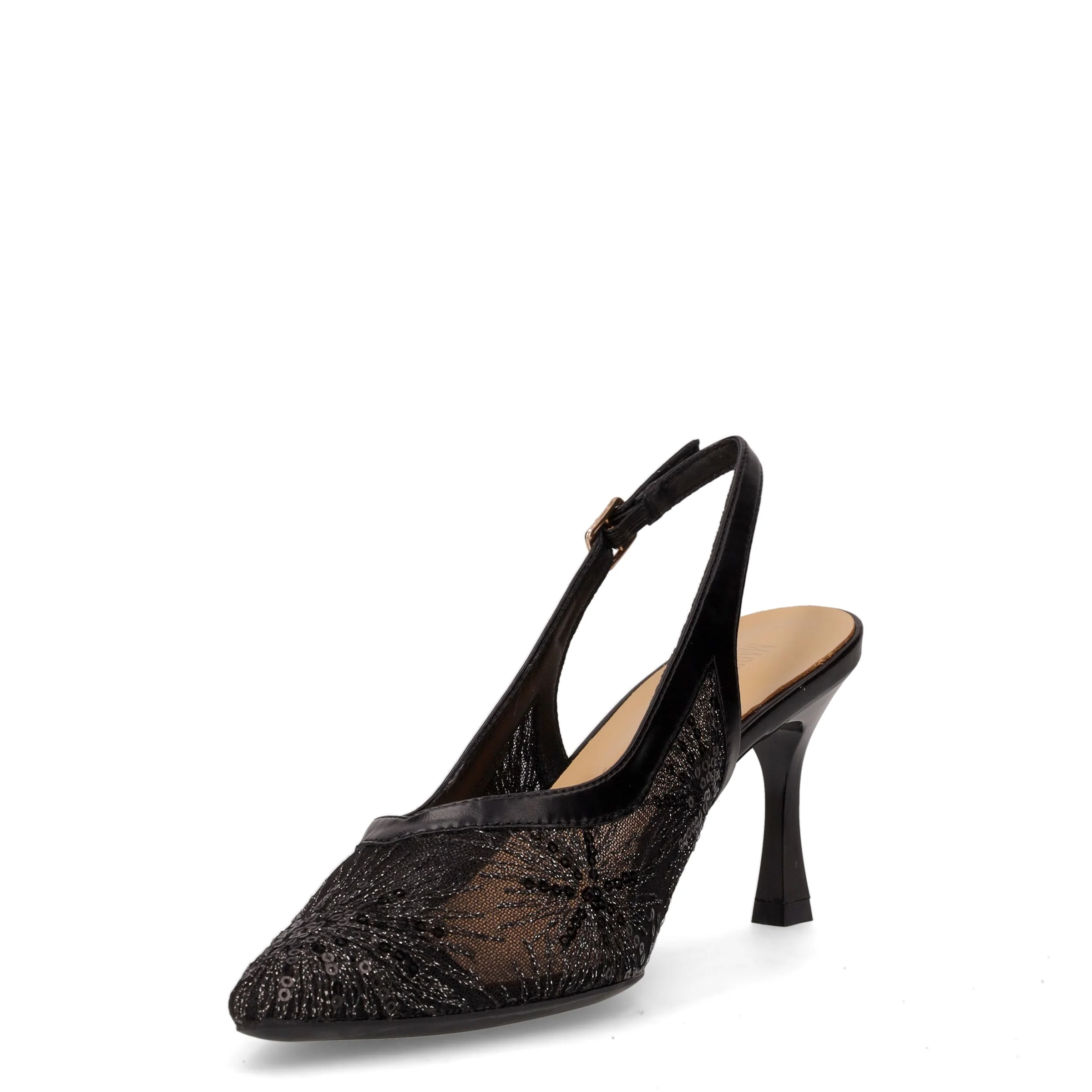 Slingback in tessuto con tacco nero - Image 3