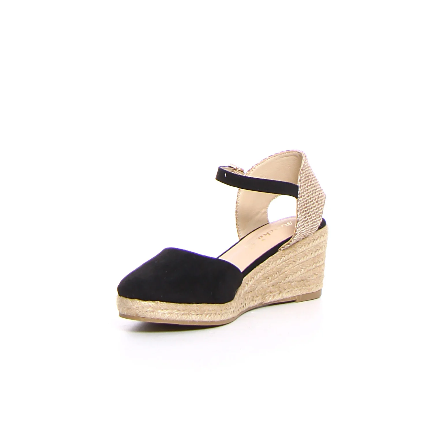 Sandalo espadrilla con zeppa nero - Image 3