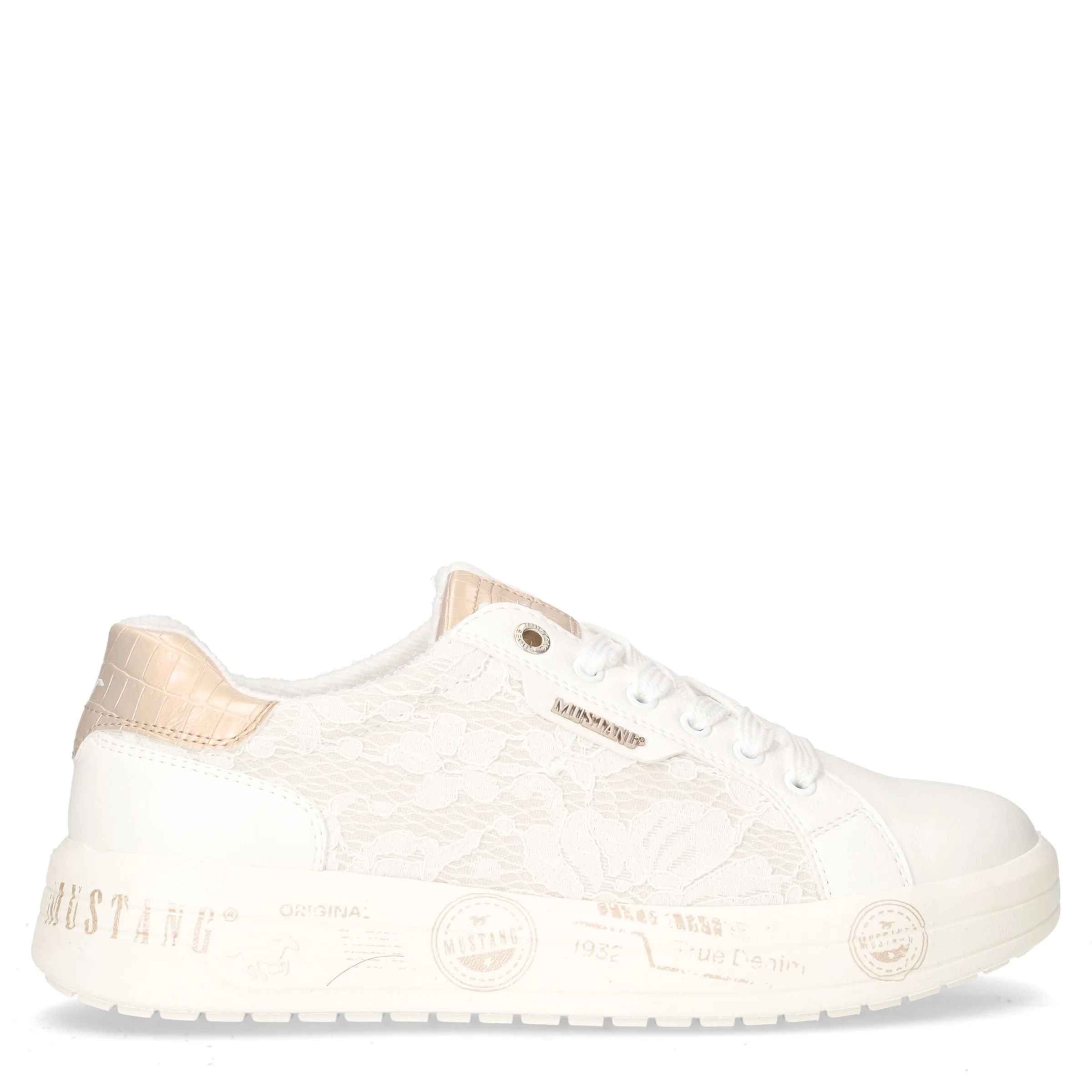 Sneaker in ecopelle e tessuto bianco