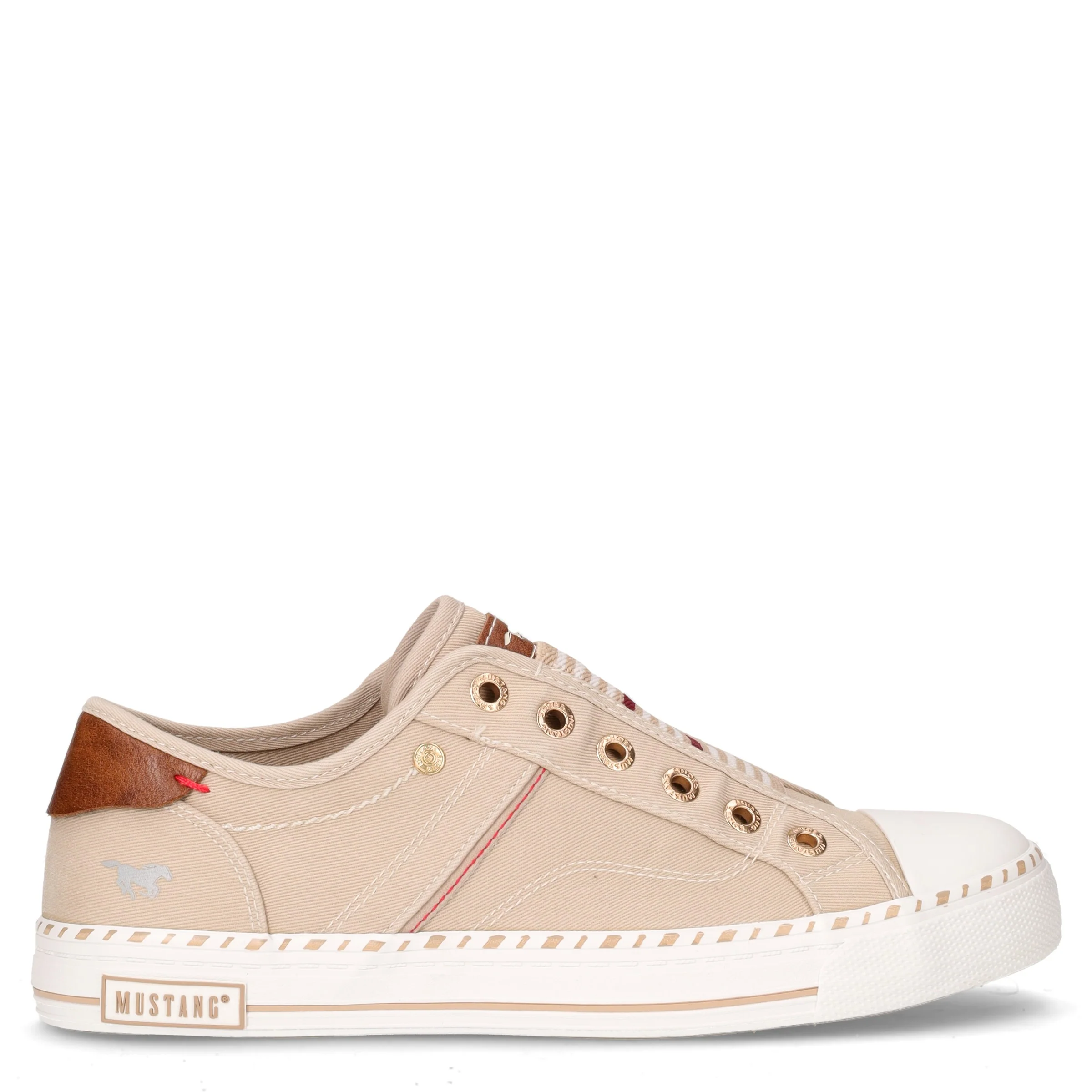 Sneaker in tessuto beige