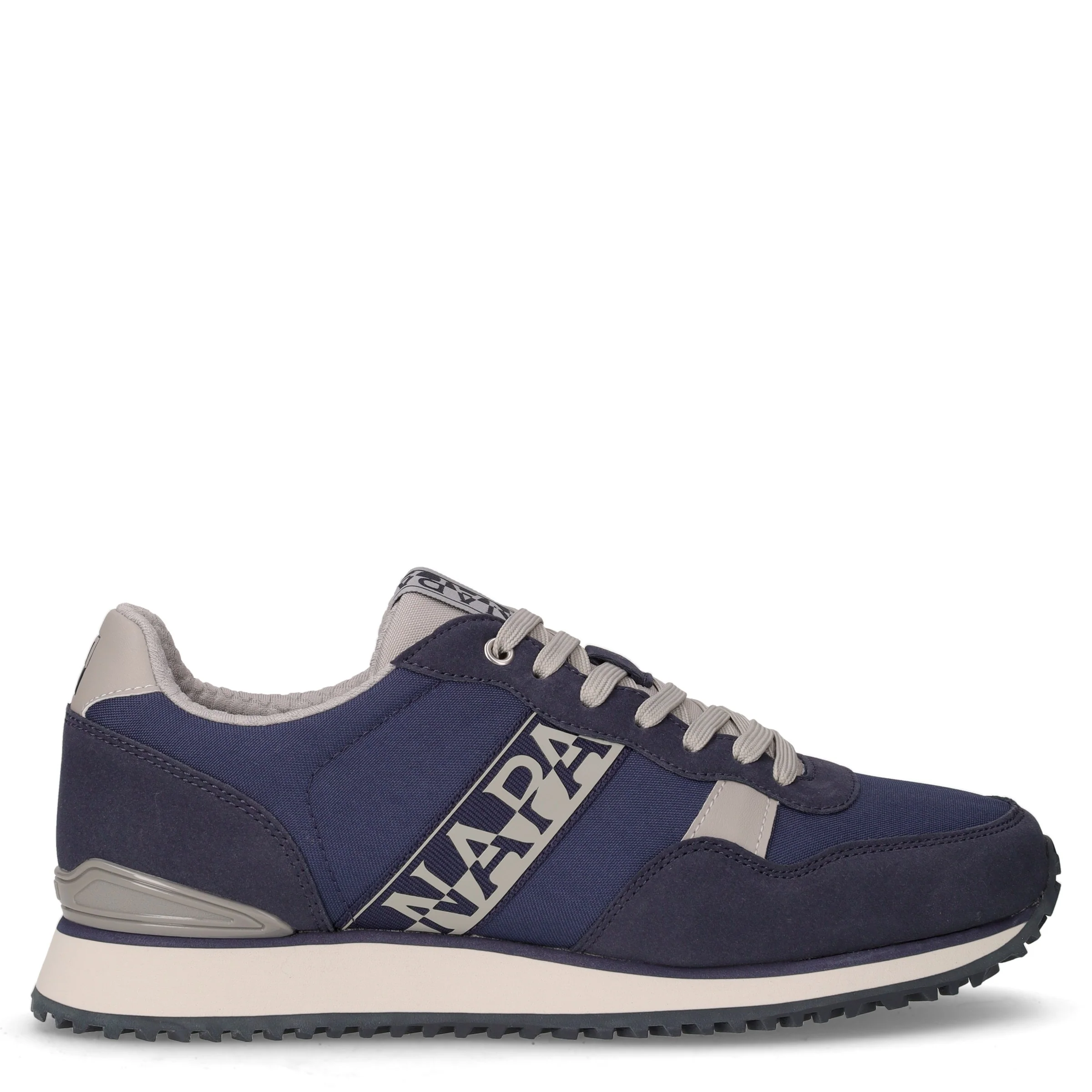Sneaker in ecopelle e tessuto blu marino