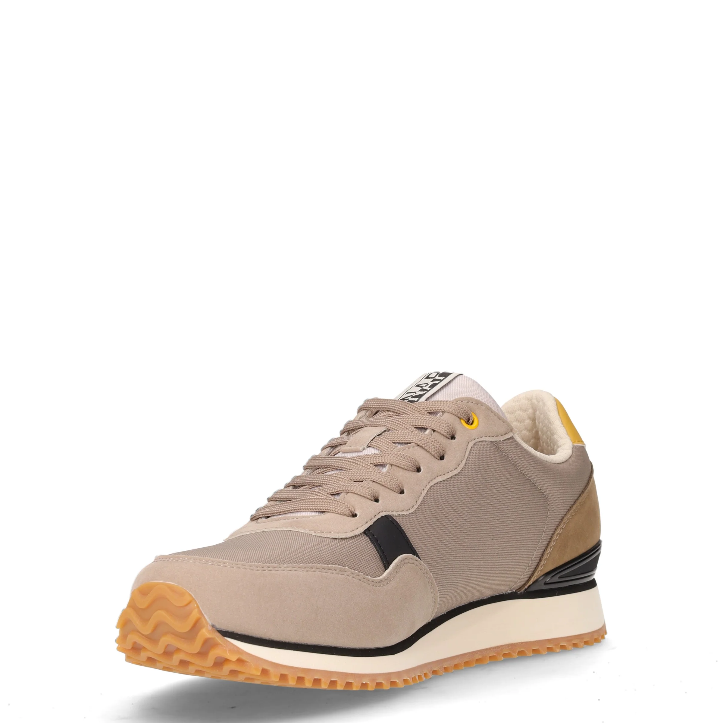 Sneaker in ecopelle e tessuto marrone tabacco - Image 3