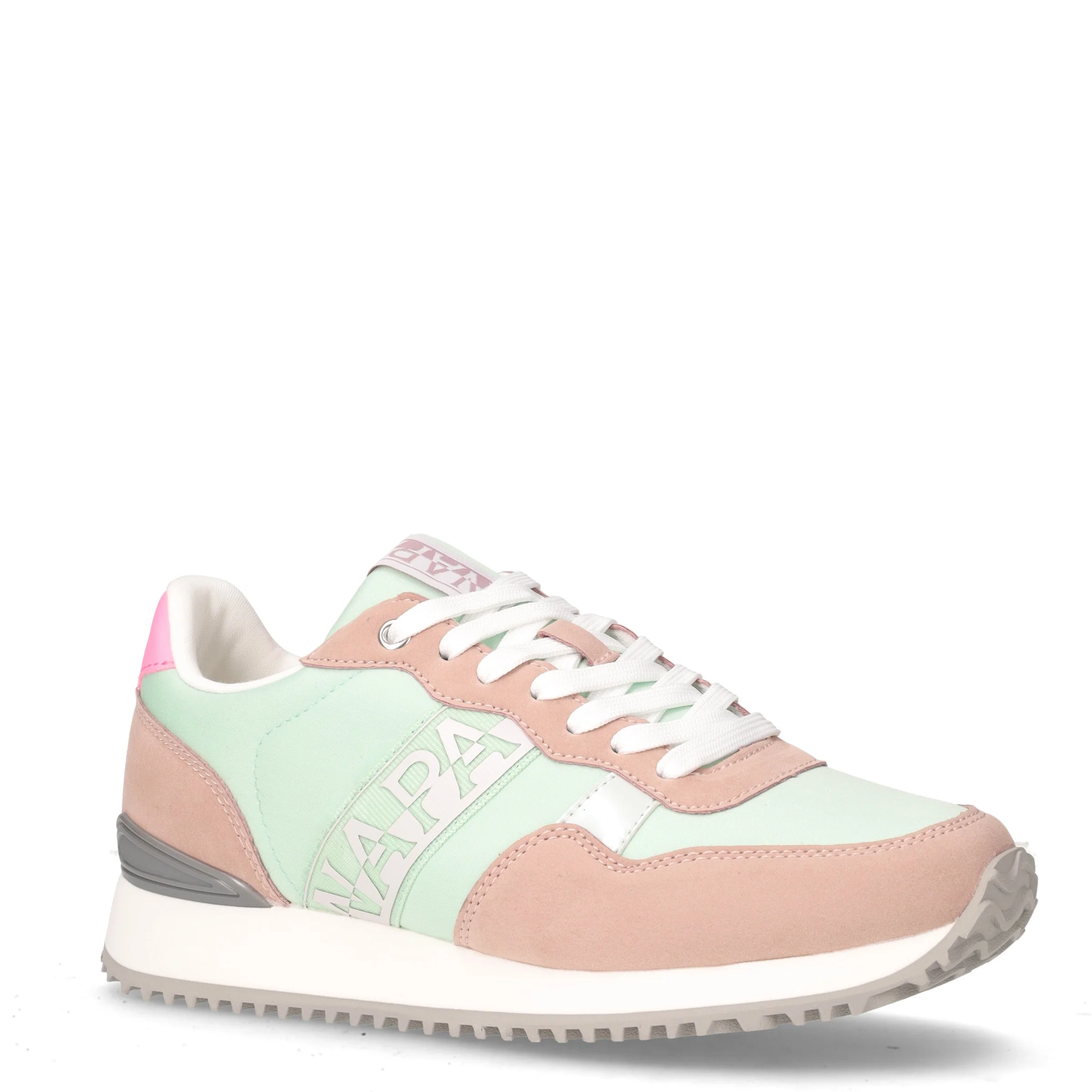 Sneaker in ecopelle e tessuto verde rosa - Image 2
