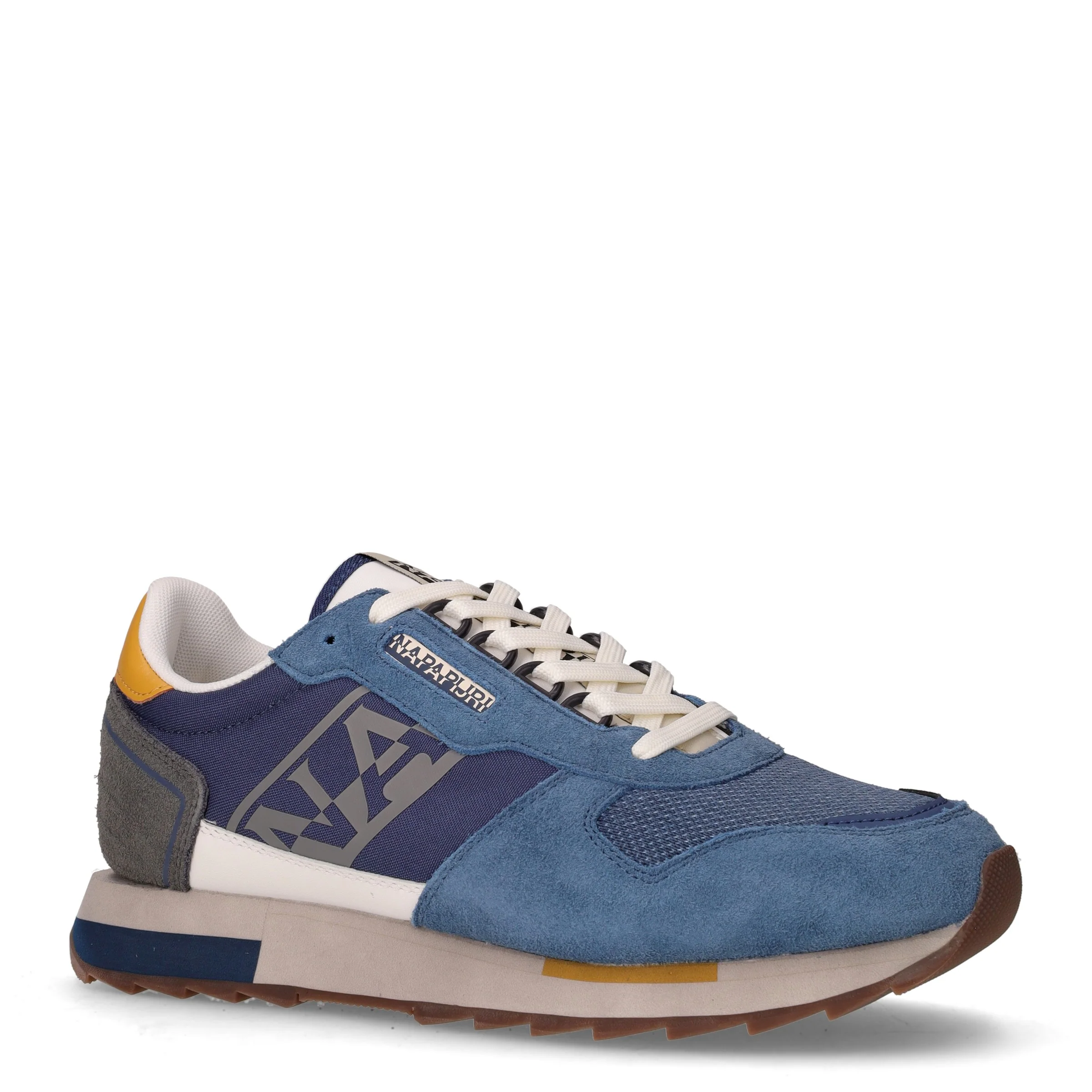 Sneaker in pelle e tessuto blu - Image 2