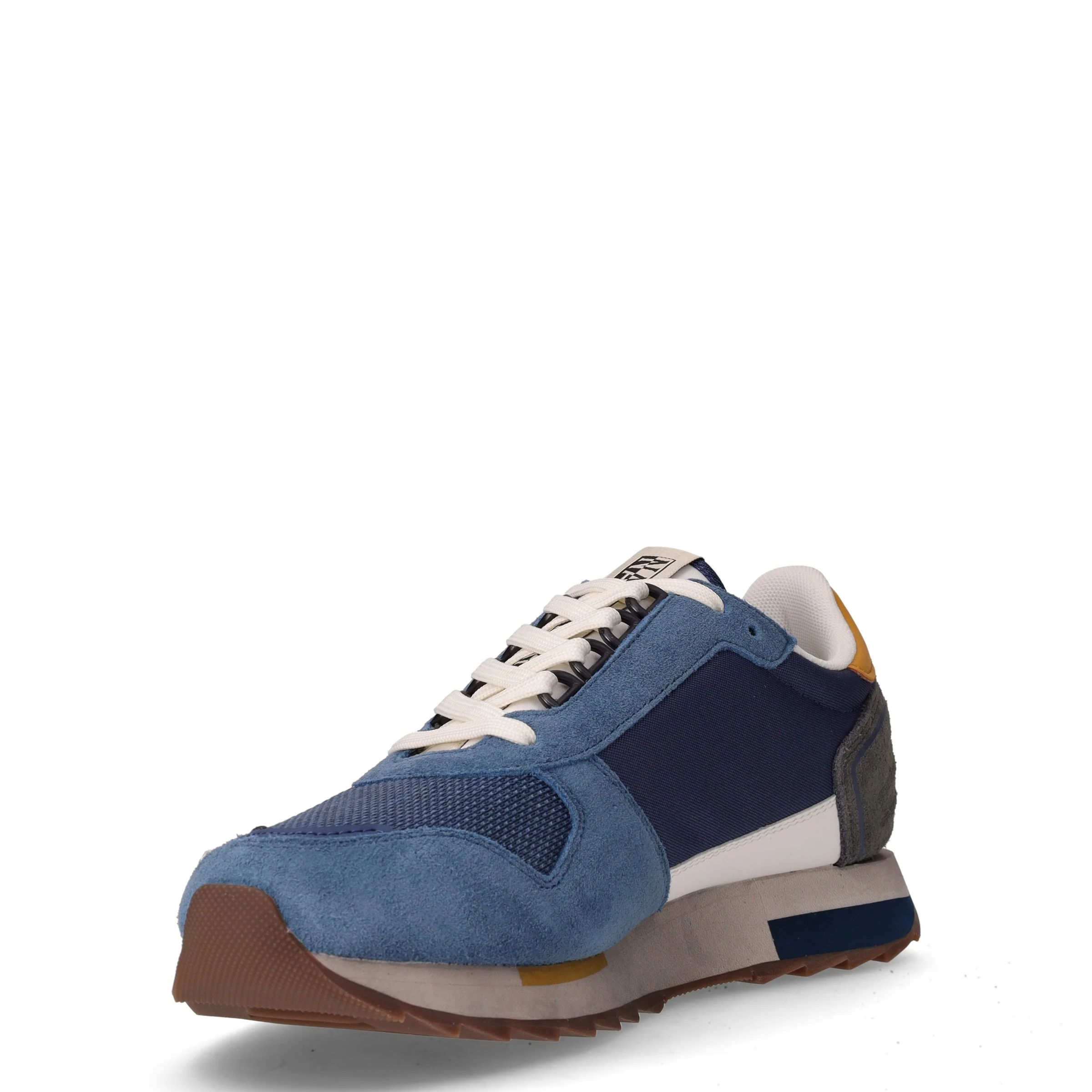 Sneaker in pelle e tessuto blu - Image 3