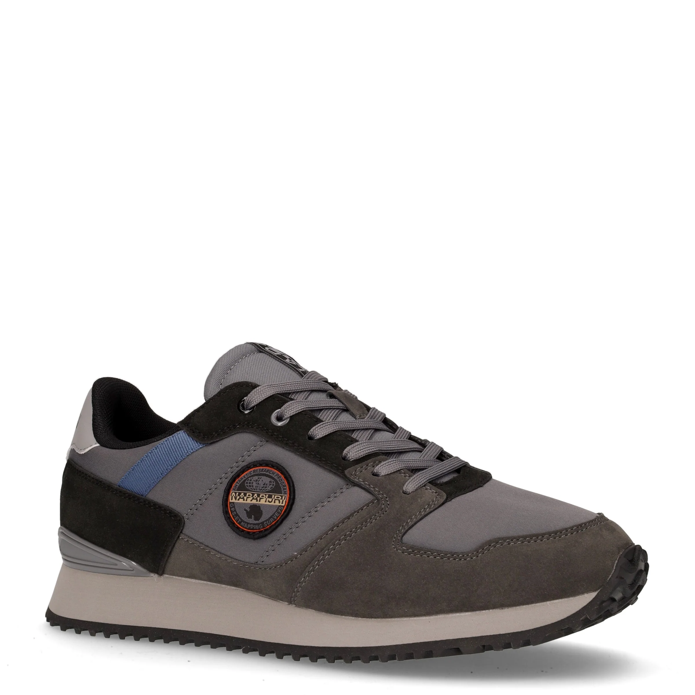 Sneaker in pelle e tessuto grigio scuro - Image 2