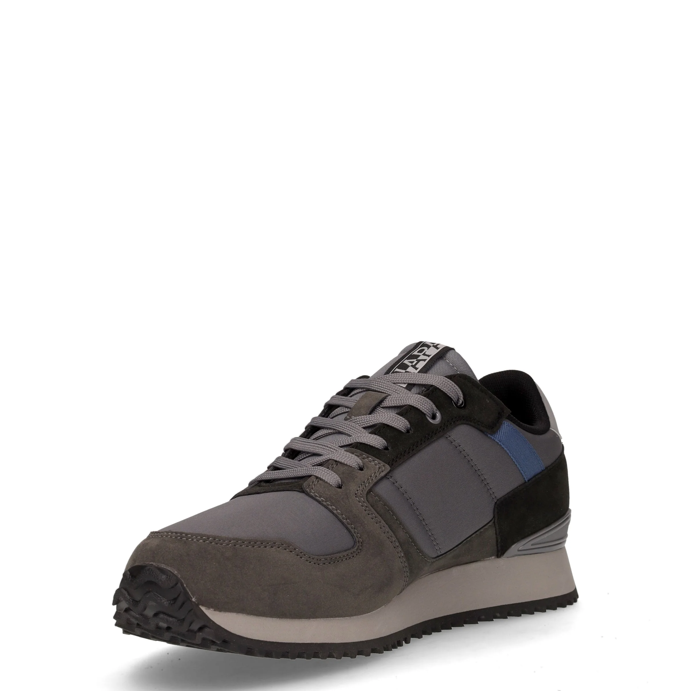 Sneaker in pelle e tessuto grigio scuro - Image 3