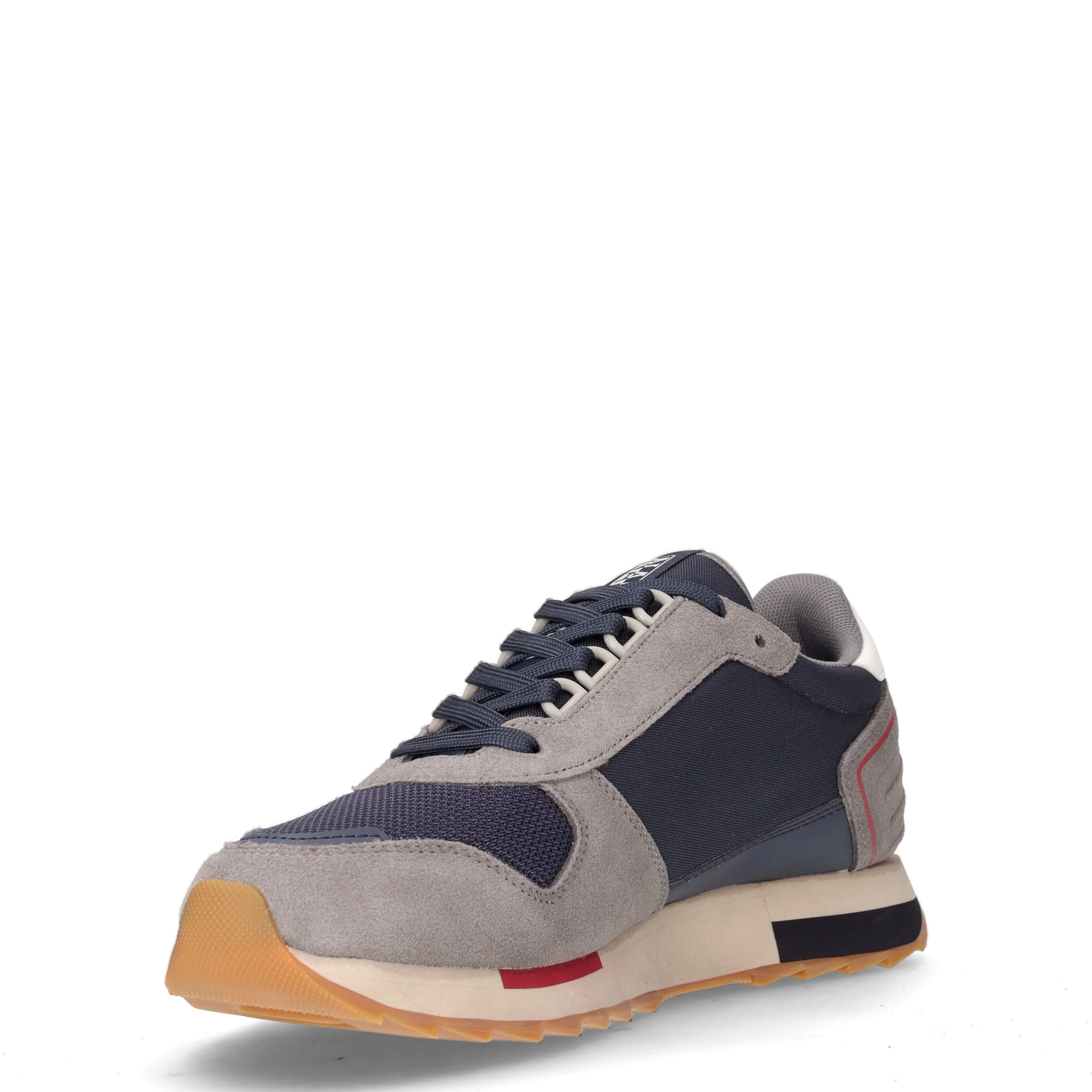 Sneaker in pelle e tessuto navy grigio - Image 3