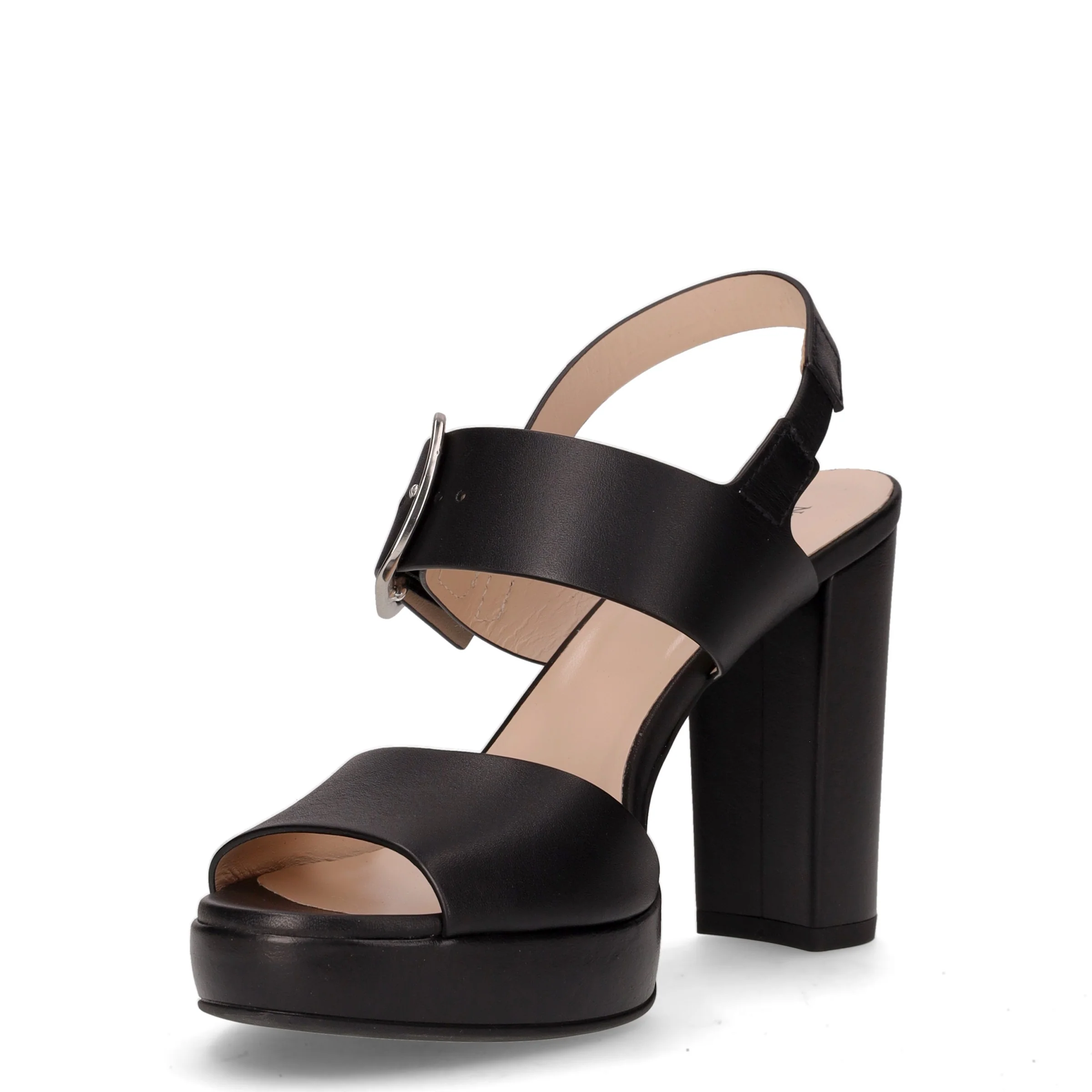 Sandalo in pelle con tacco nero - Image 3