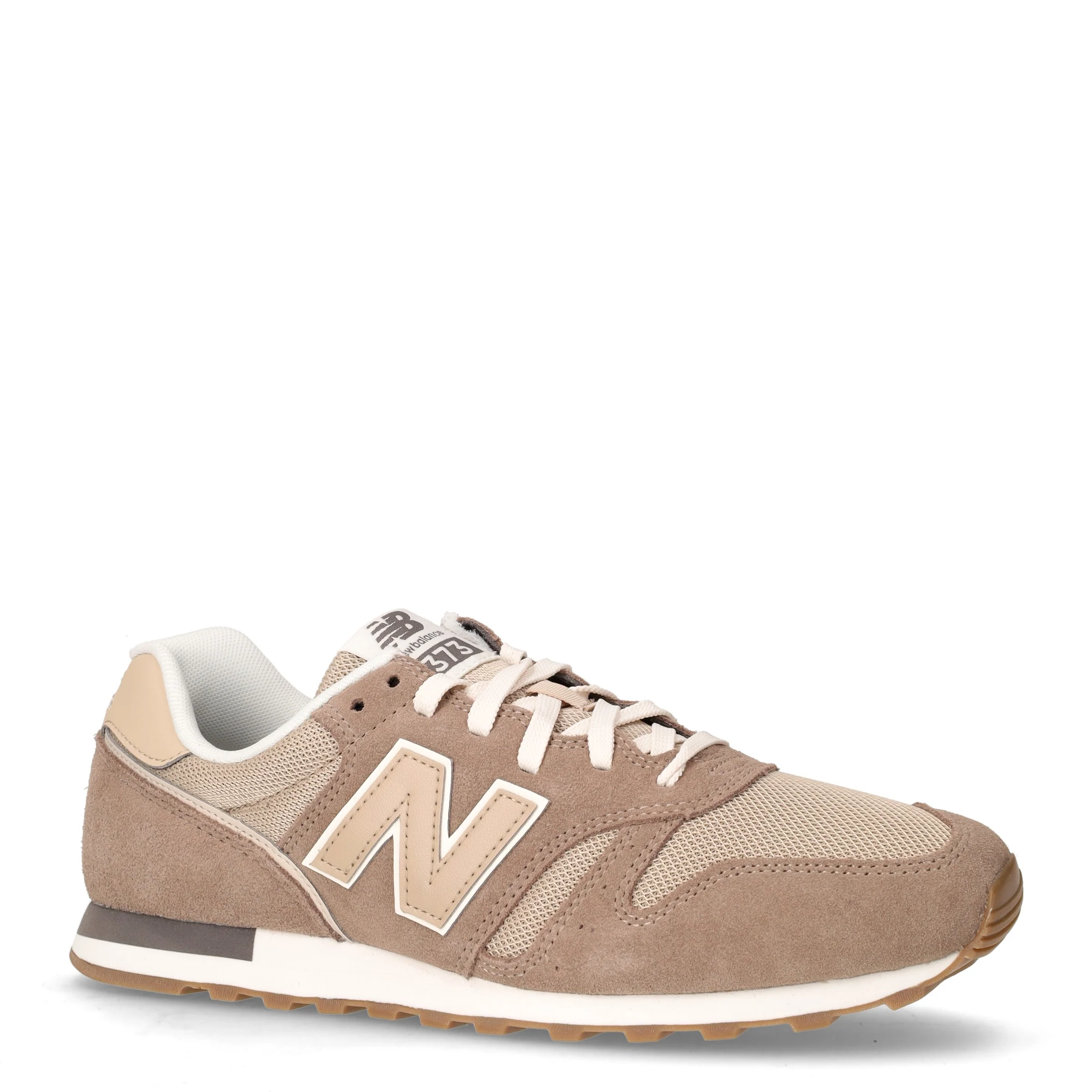 373 sneaker in pelle e tessuto marrone - Image 2