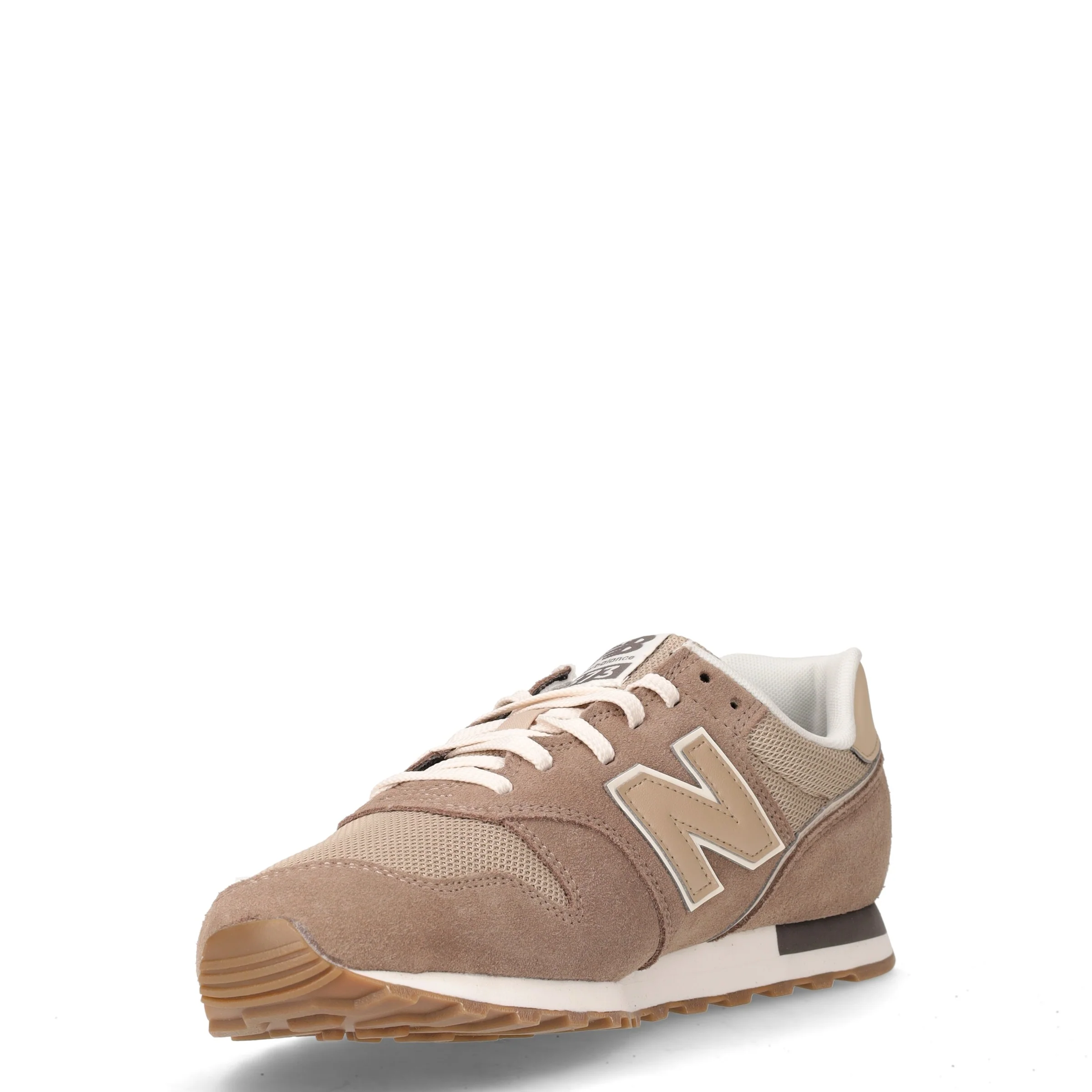 373 sneaker in pelle e tessuto marrone - Image 3