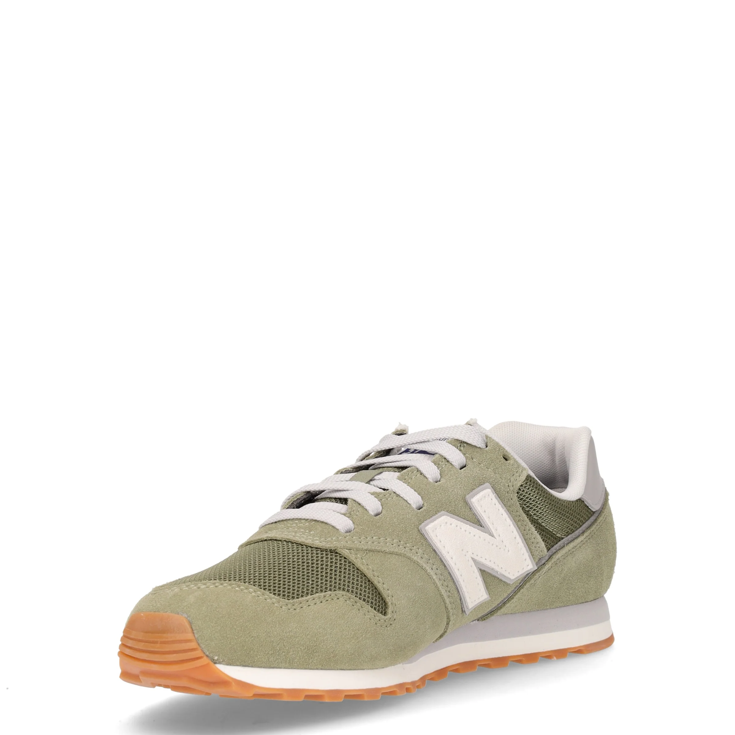 373 sneaker in pelle e tessuto verde - Image 3