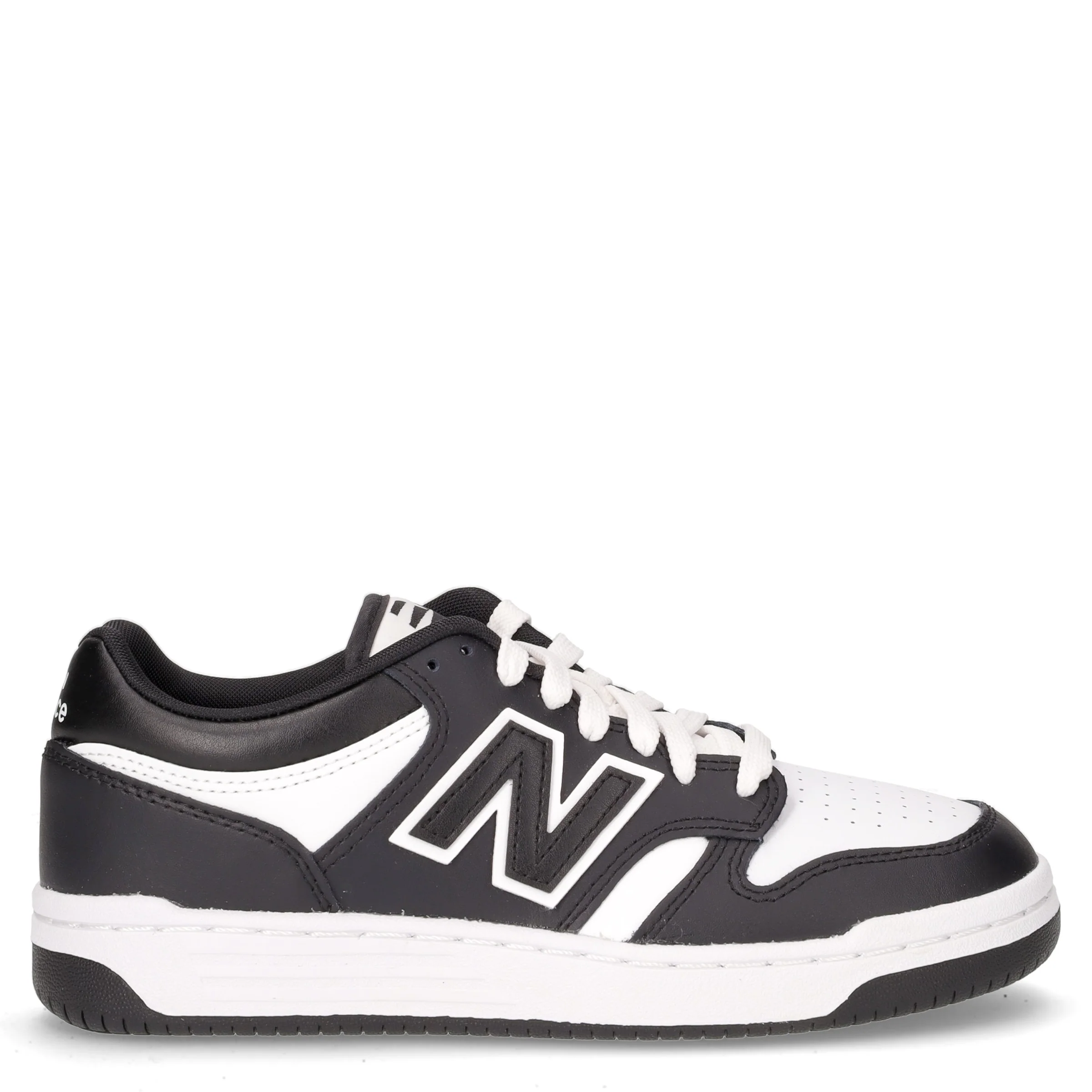 480 sneaker ragazzo in pelle nero bianco