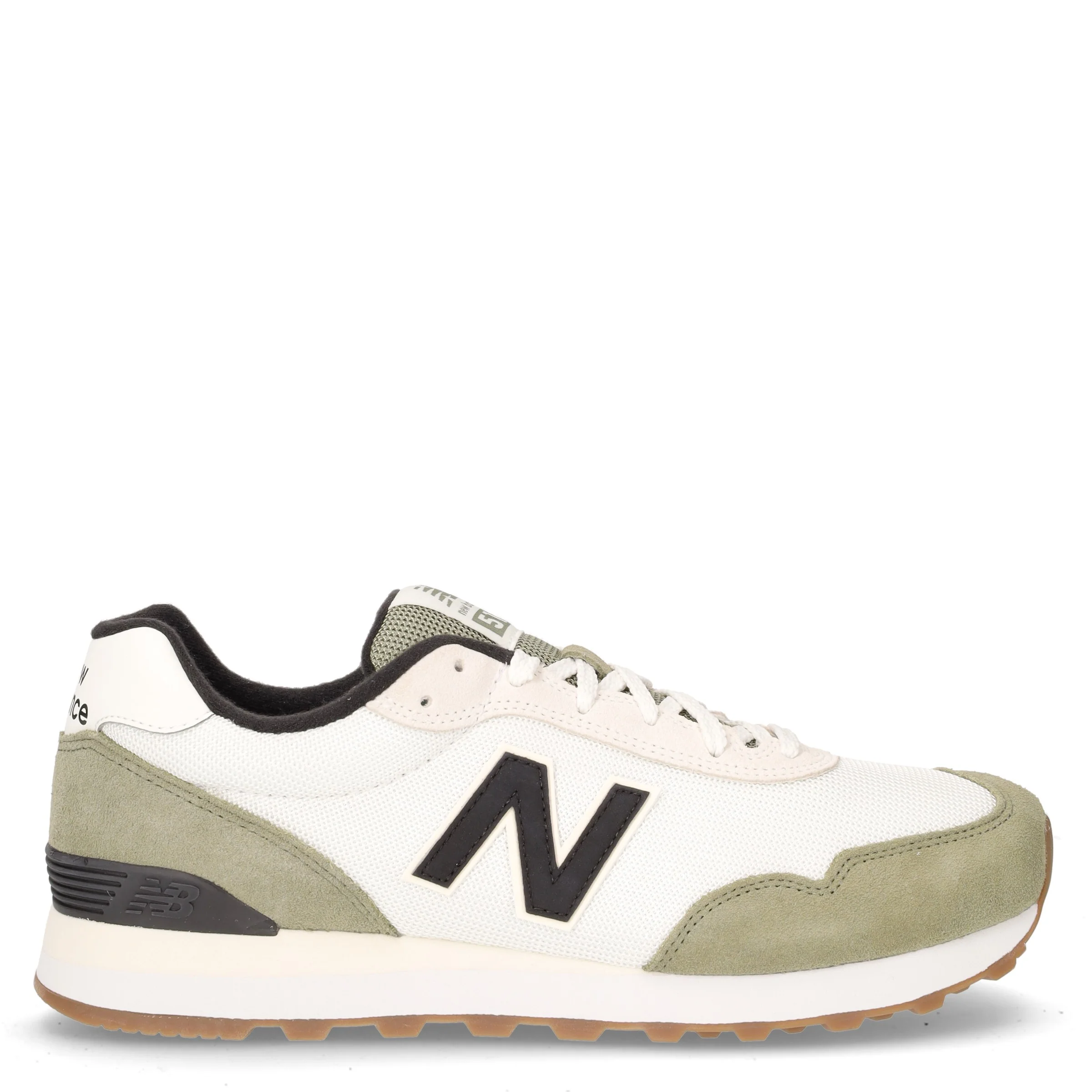 515 sneaker in pelle e tessuto bianco verde