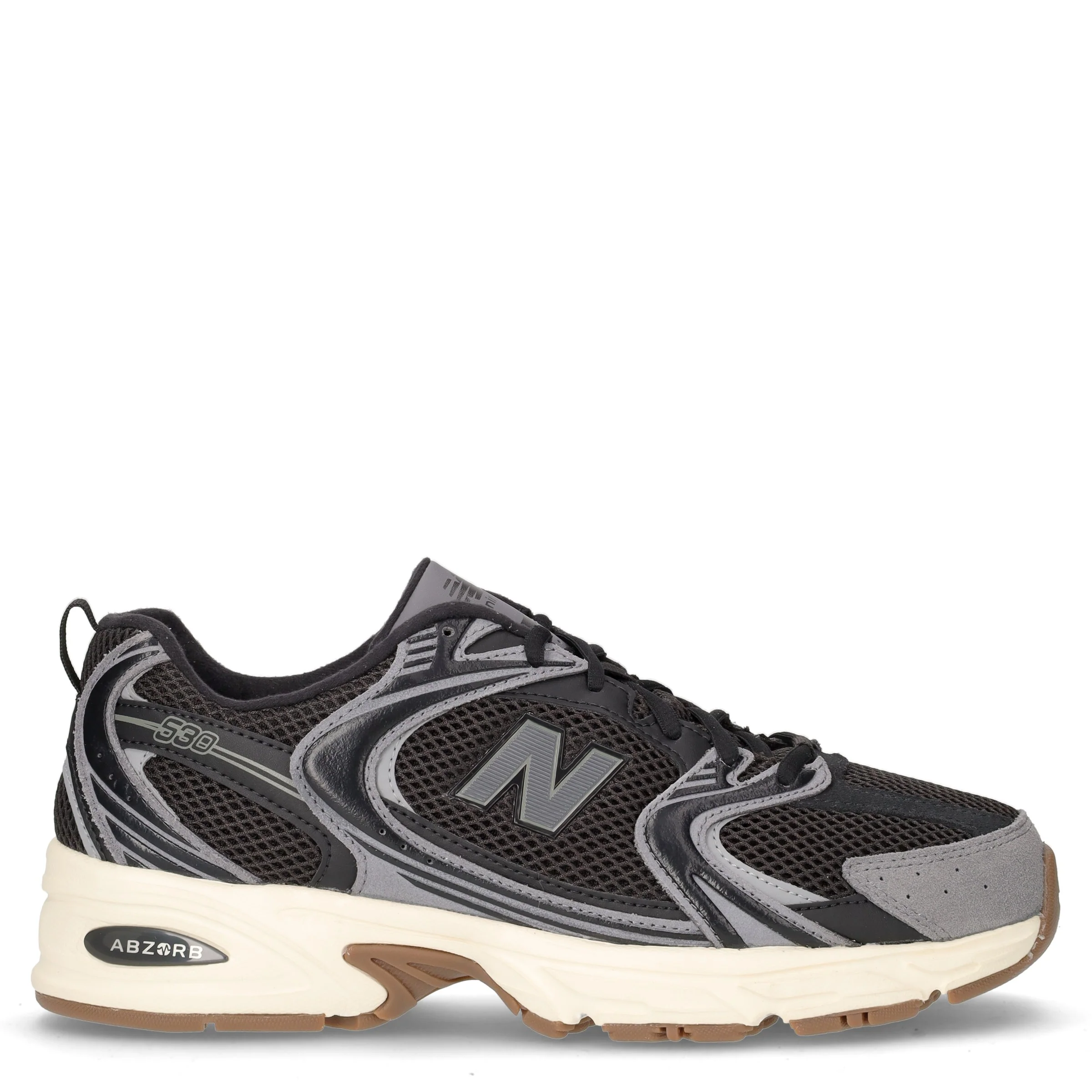 530 sneaker in pelle e tessuto nero grigio