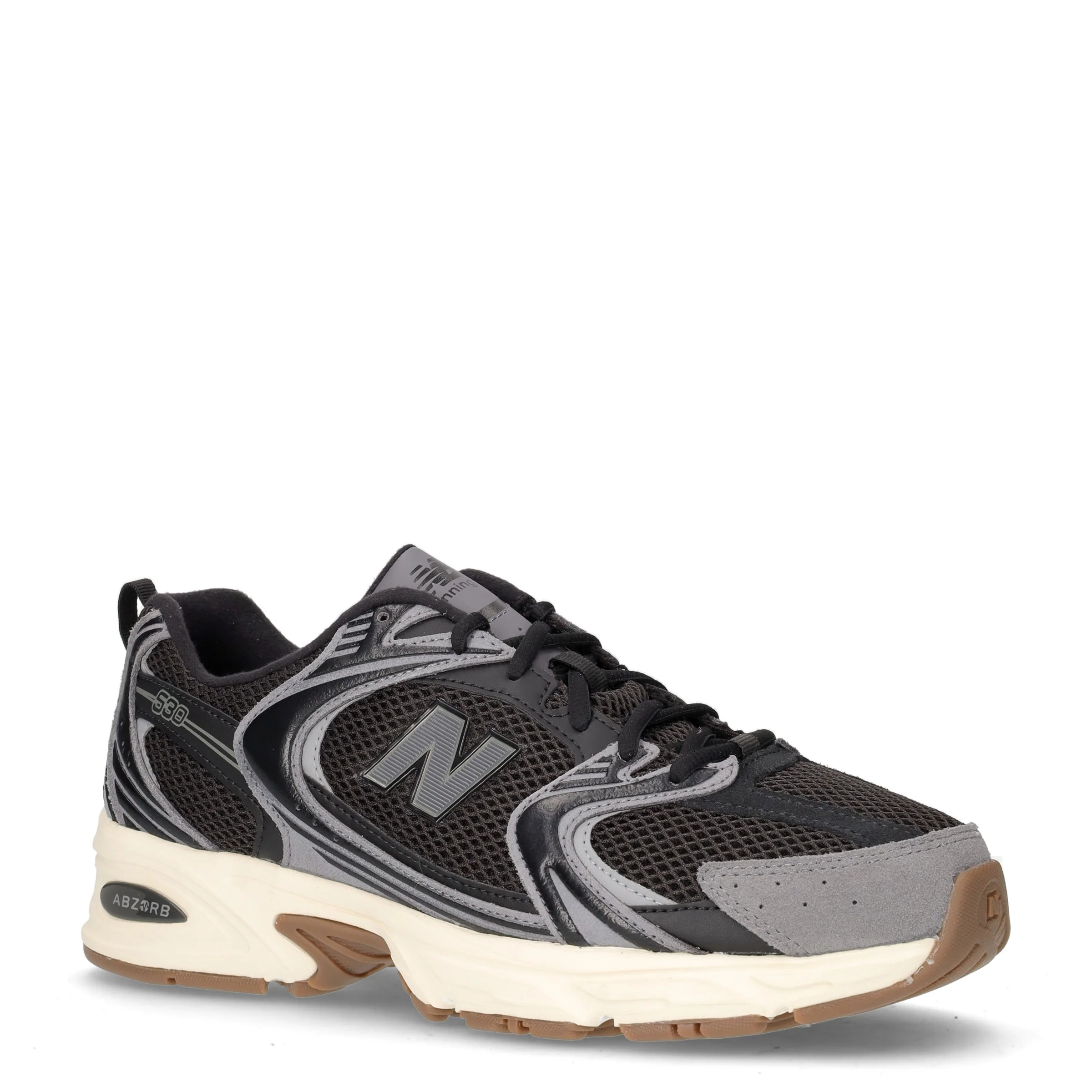530 sneaker in pelle e tessuto nero grigio - Image 2