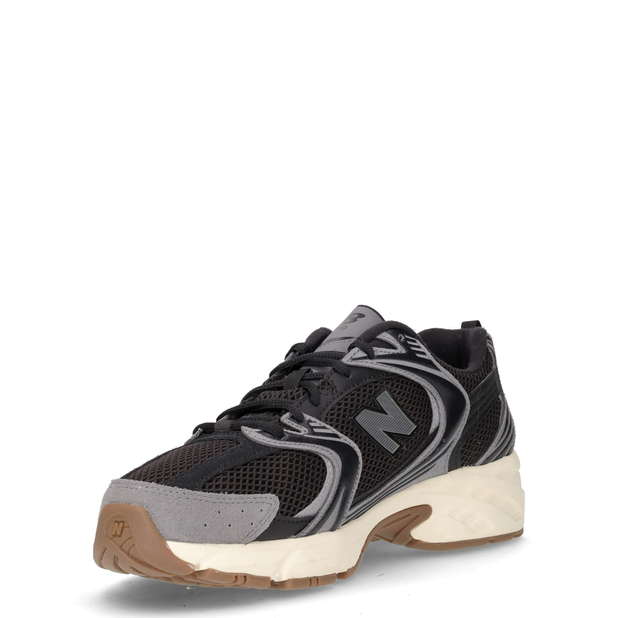 530 sneaker in pelle e tessuto nero grigio - Image 3