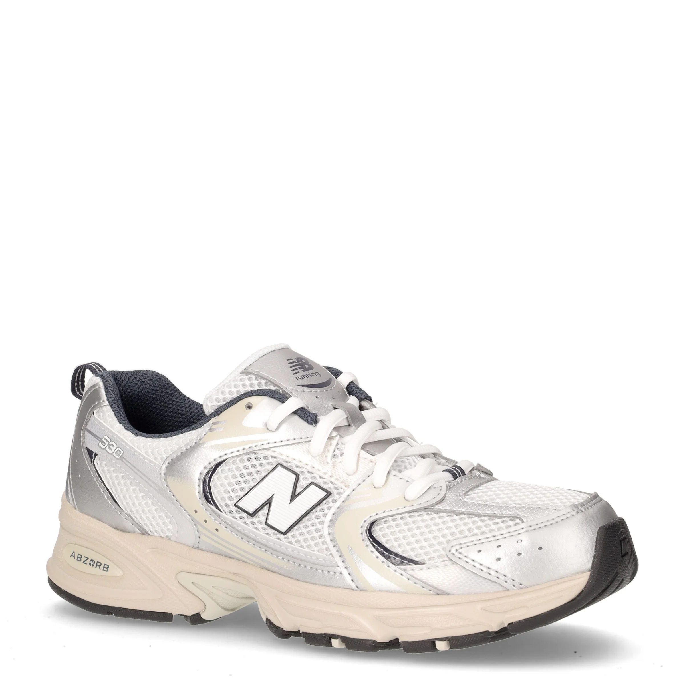 530 sneaker ragazza in ecopelle e tessuto bianco argento - Image 2