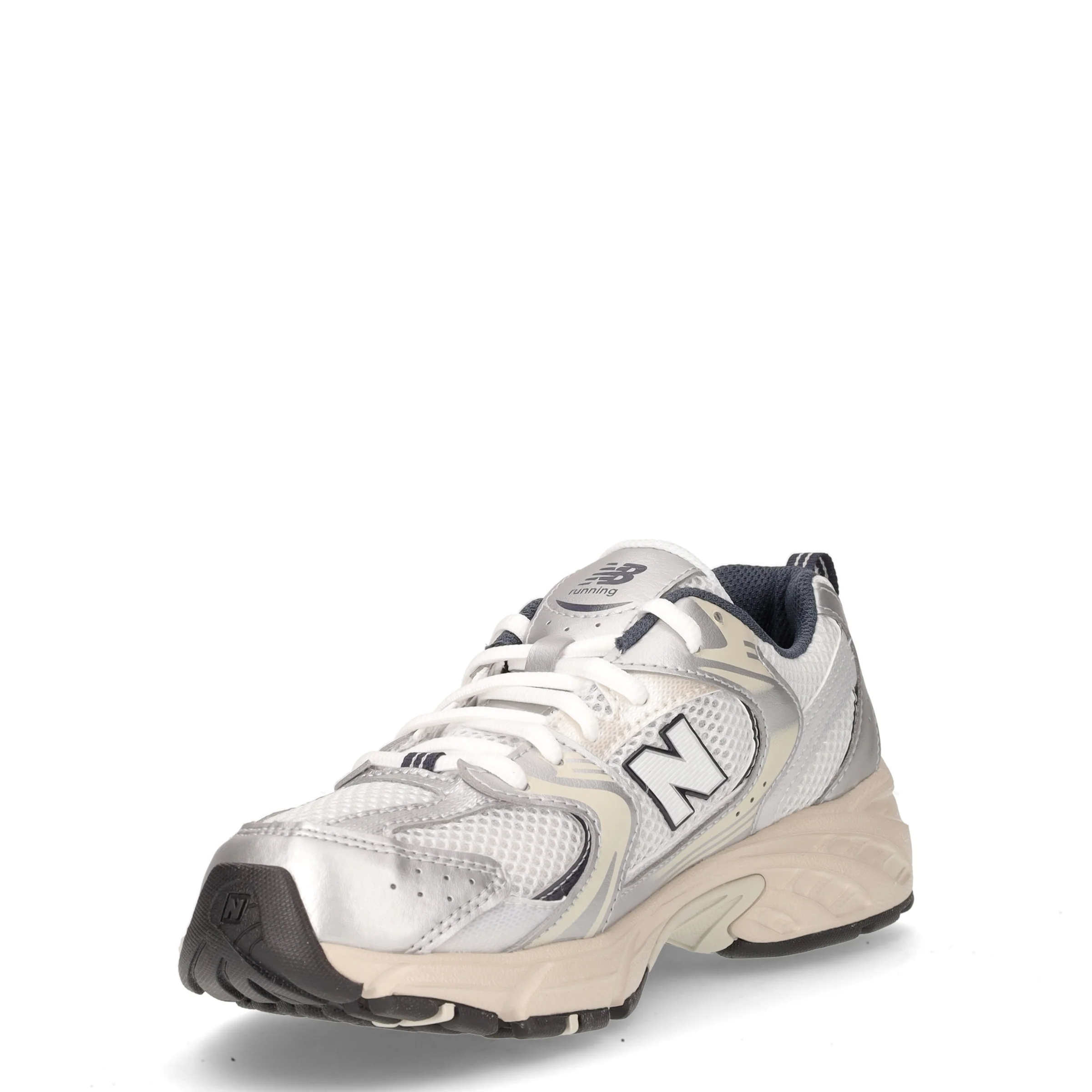 530 sneaker ragazza in ecopelle e tessuto bianco argento - Image 3