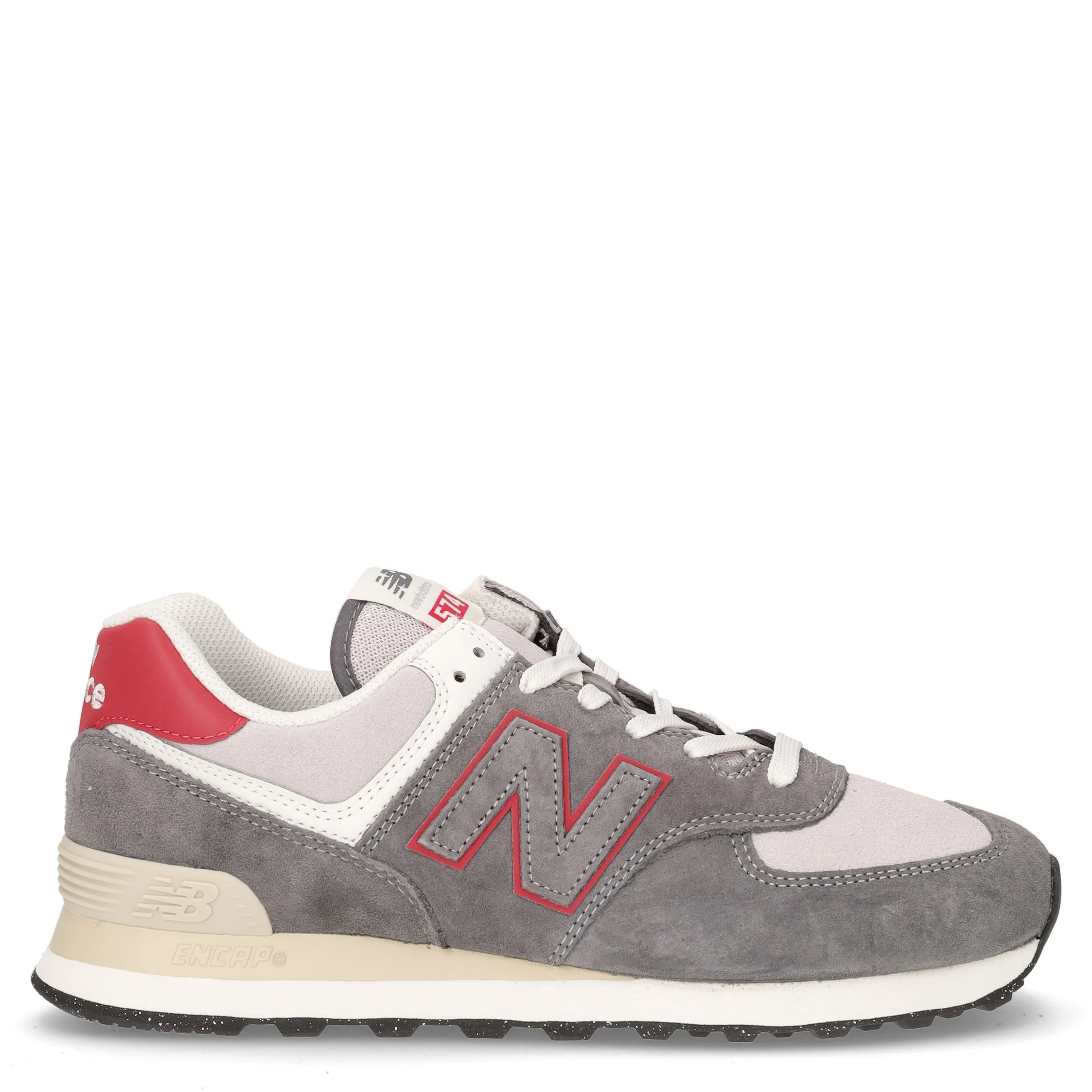 574 sneaker in pelle e tessuto grigio