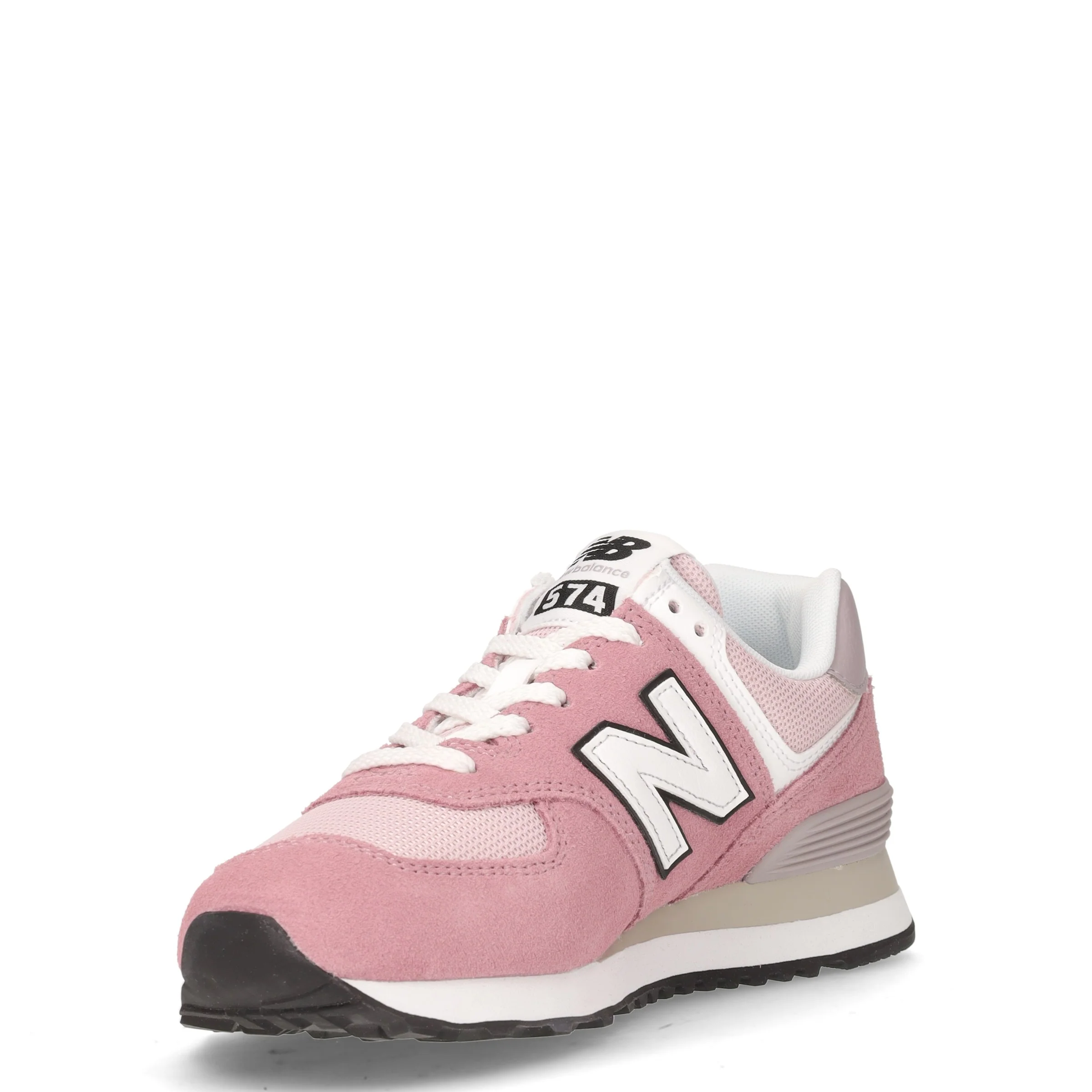 574 sneaker in pelle e tessuto rosa naturale - Image 3