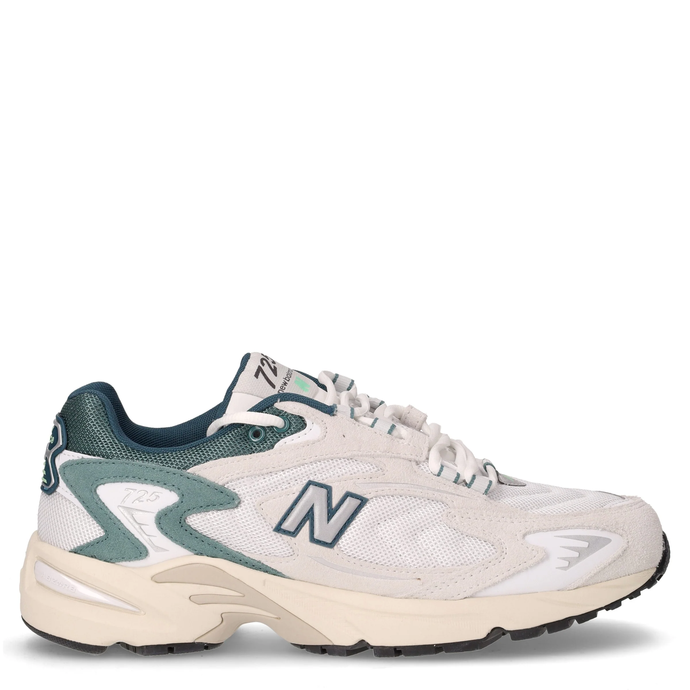725 sneaker in tessuto e pelle scamosciata bianco verde