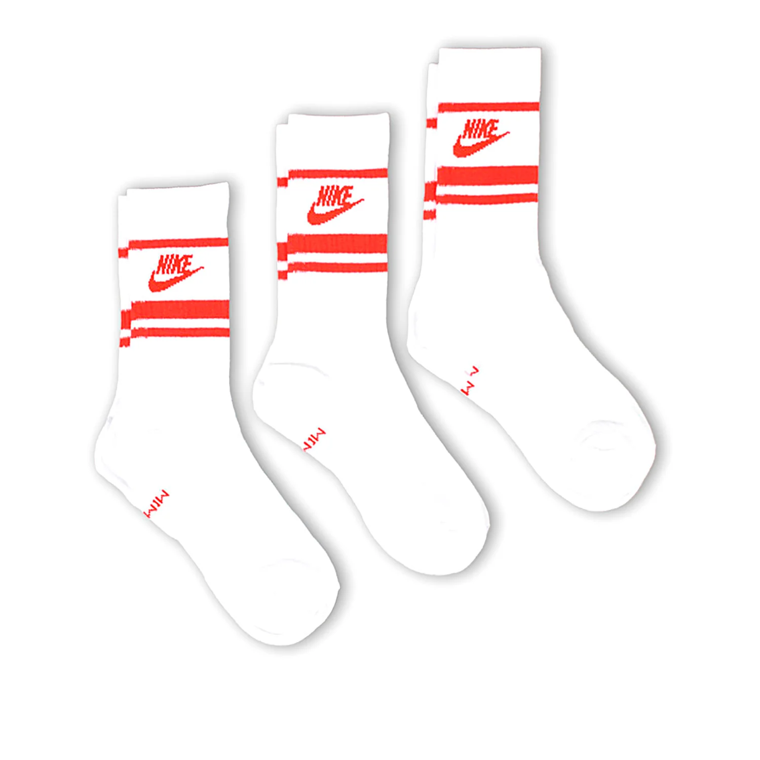 Calze 3 pack white university red