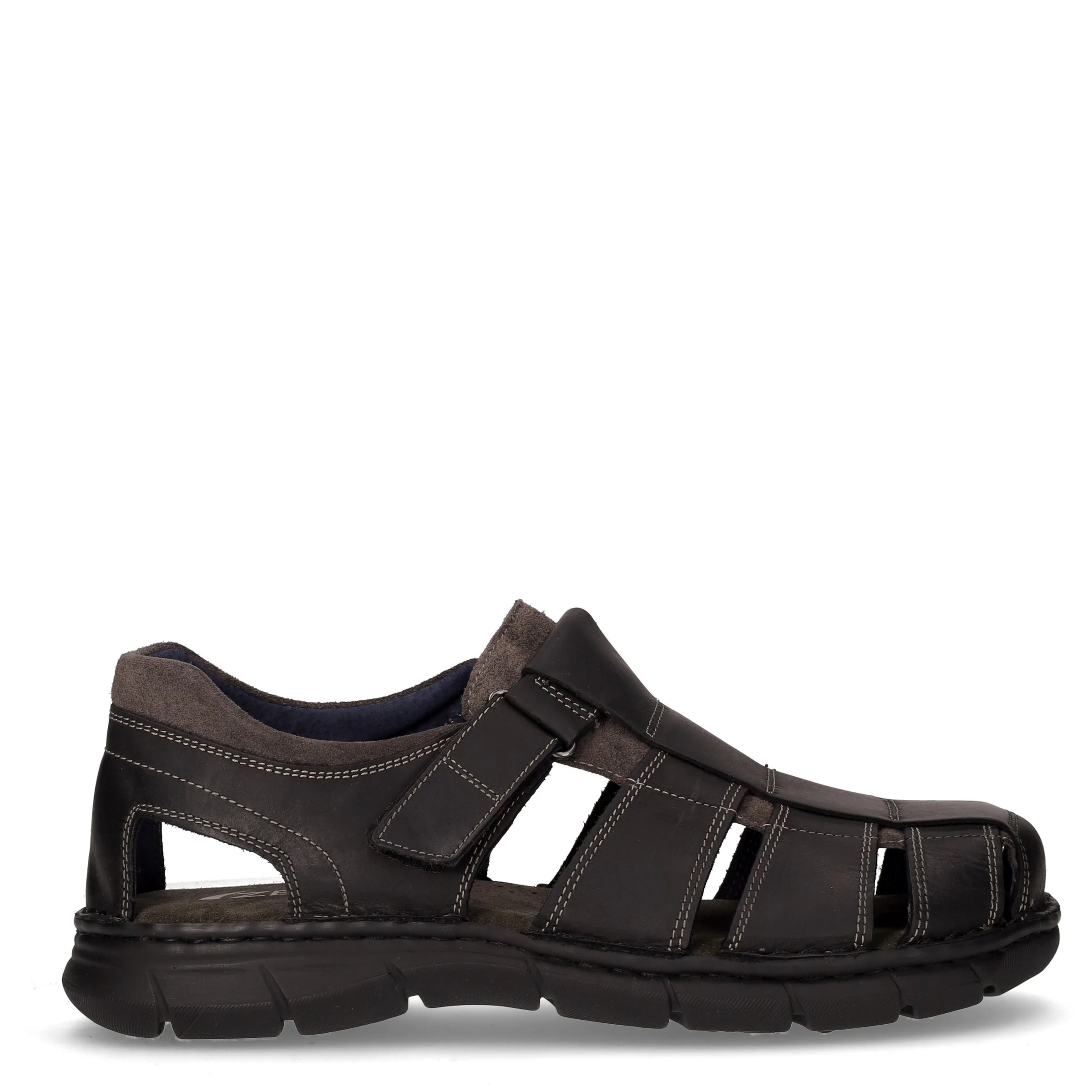 Sandalo con strappo in pelle nero