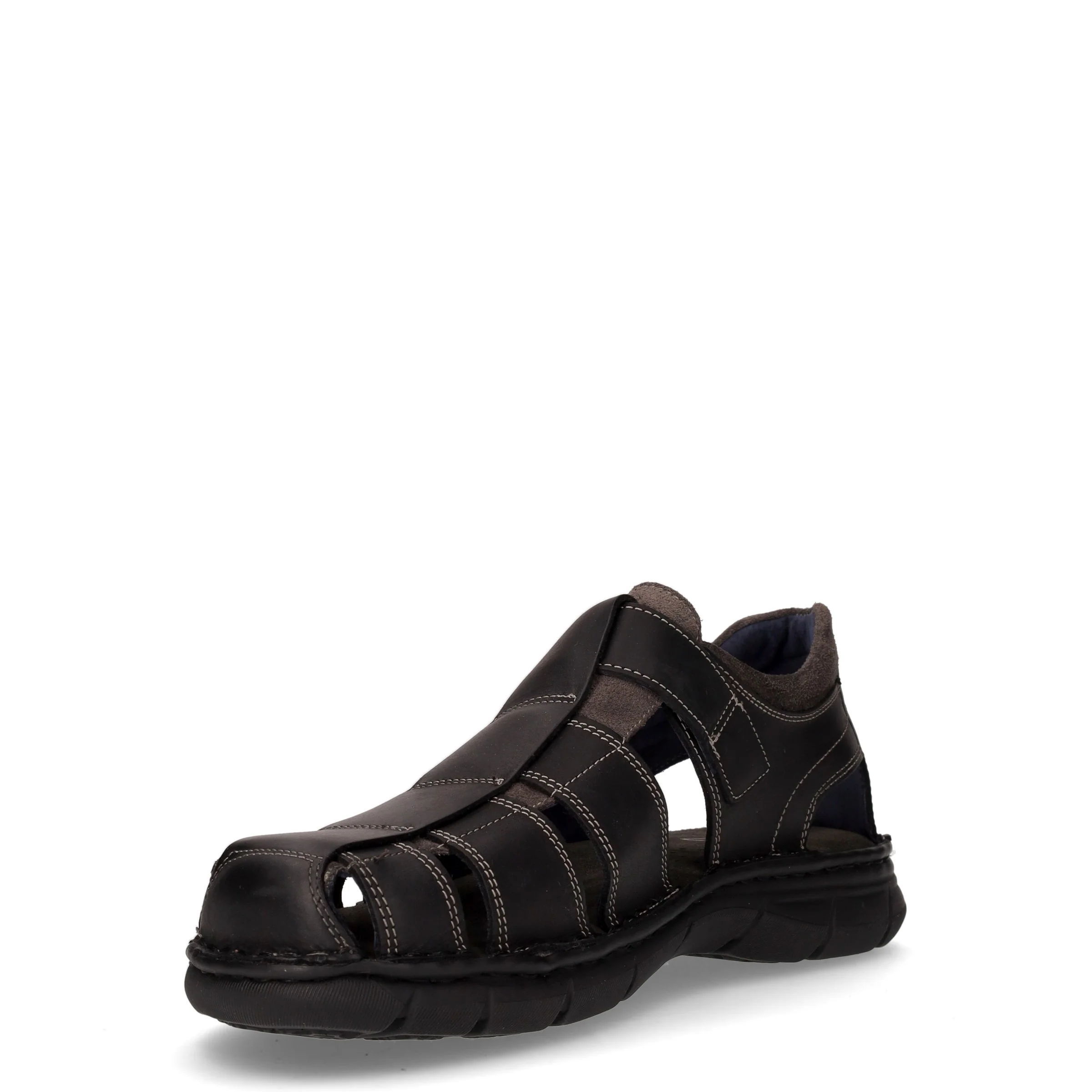 Sandalo con strappo in pelle nero - Image 3