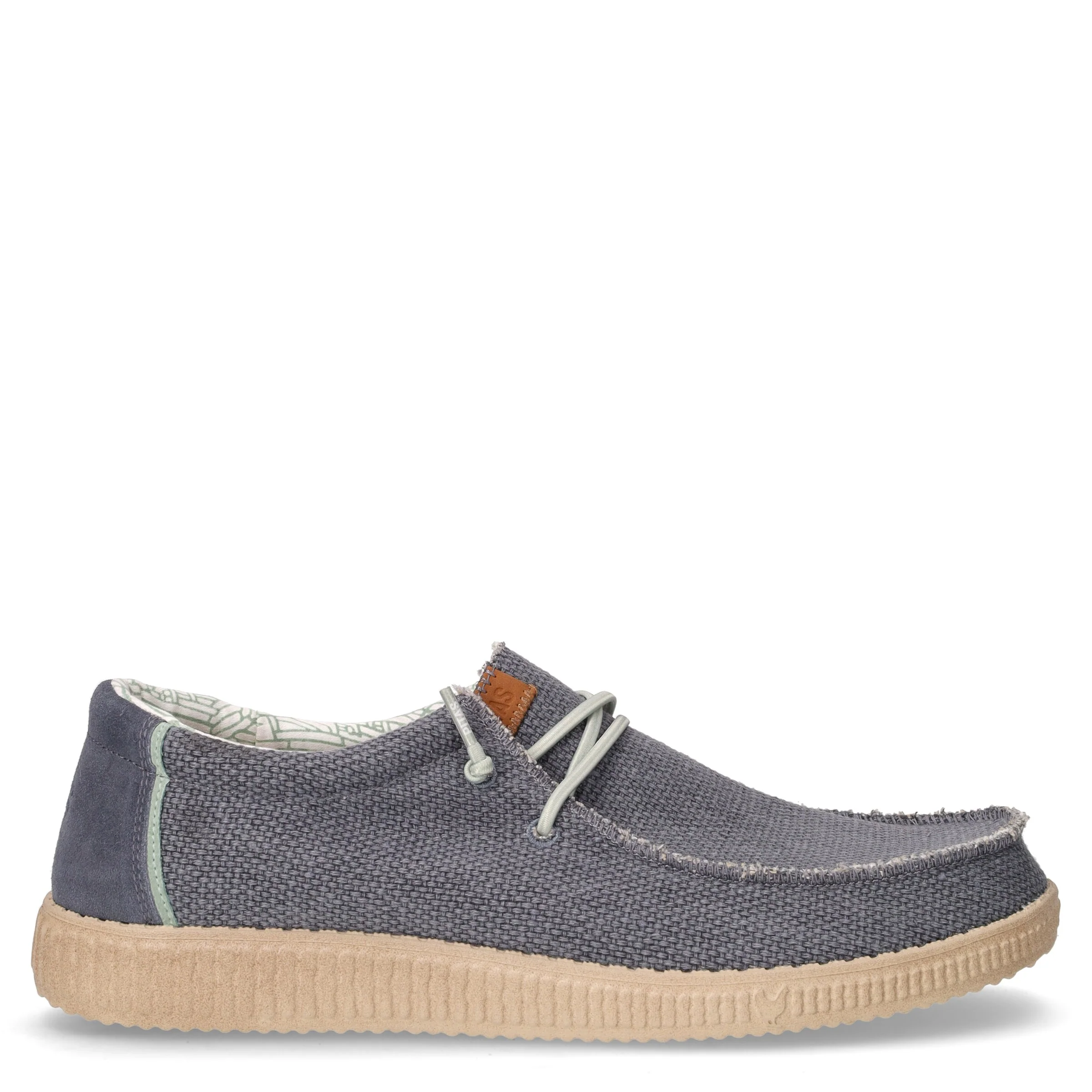 Stringata sportiva in tessuto azzurro scuro