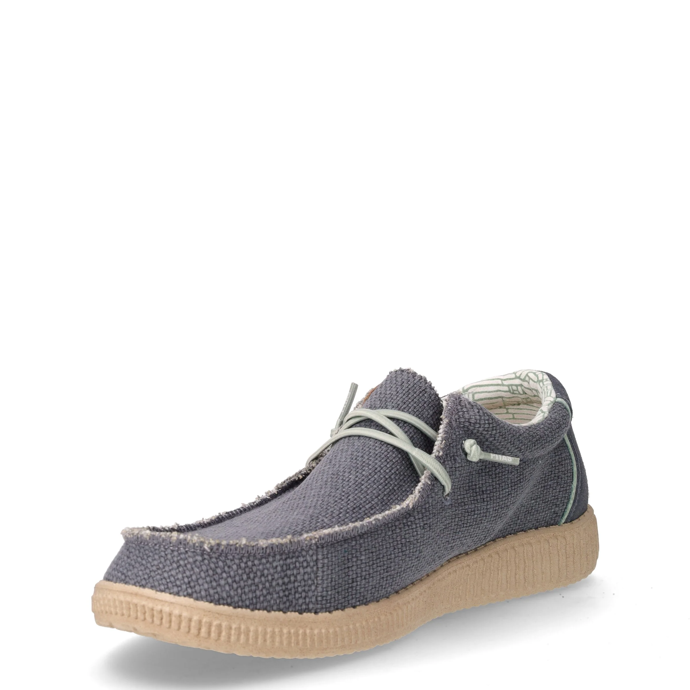 Stringata sportiva in tessuto azzurro scuro - Image 3