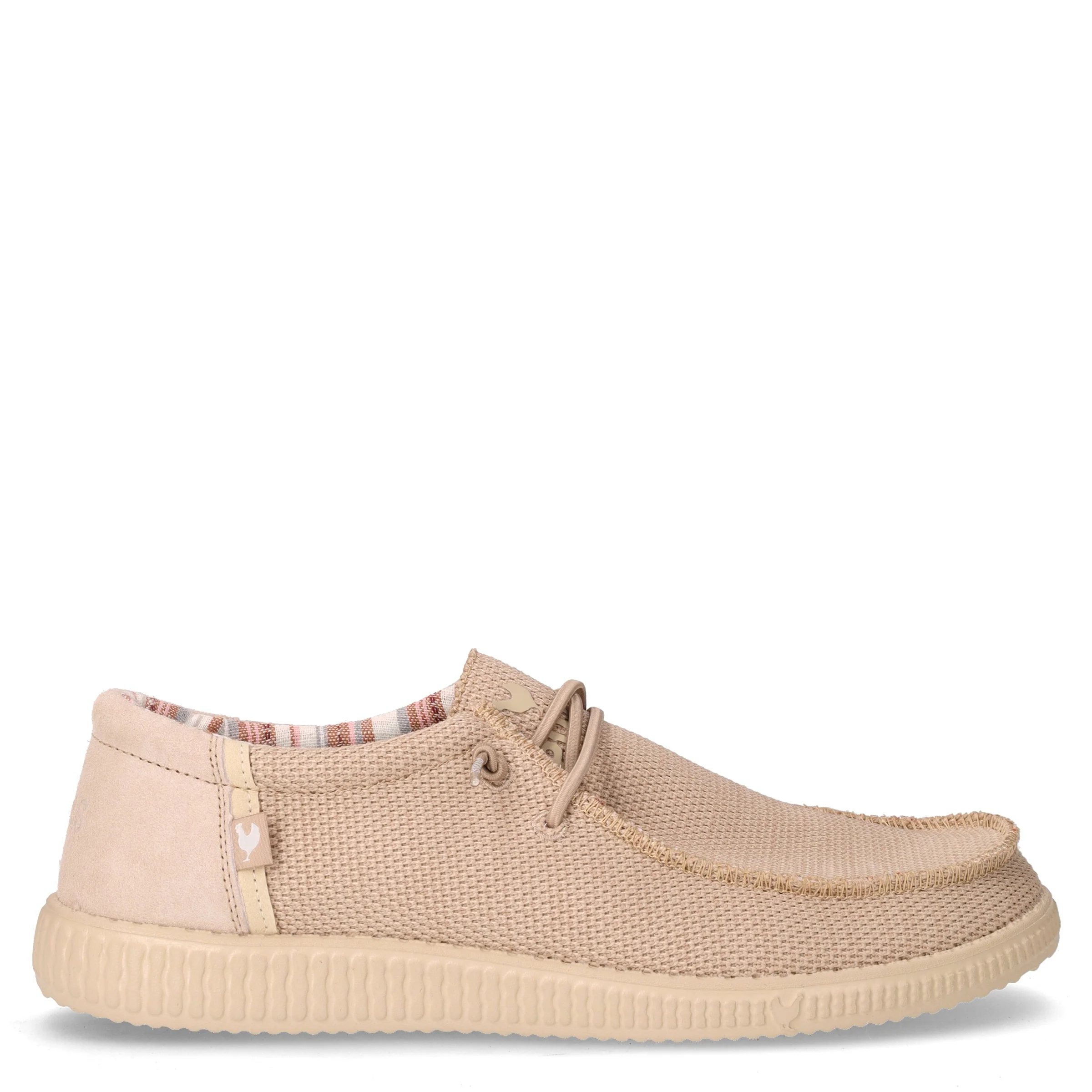 Stringata sportiva in tessuto beige