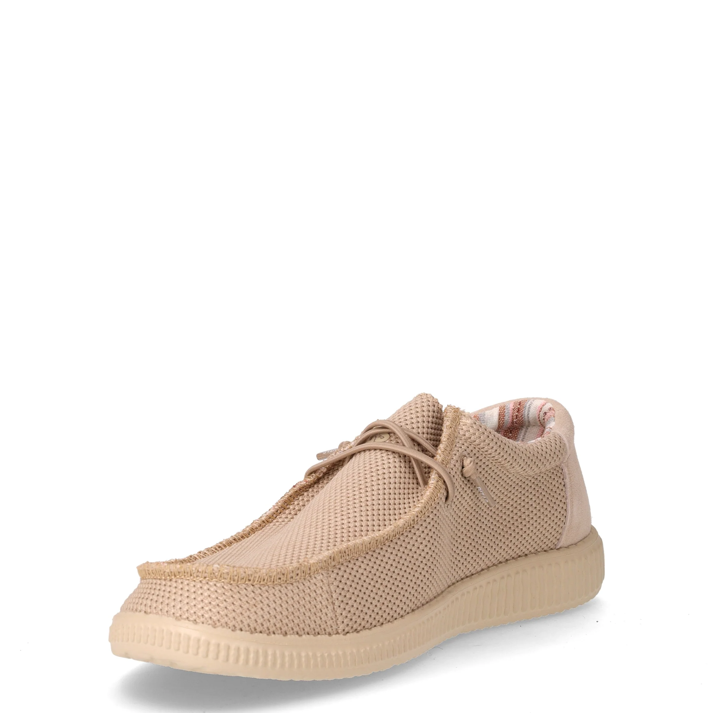 Stringata sportiva in tessuto beige - Image 3