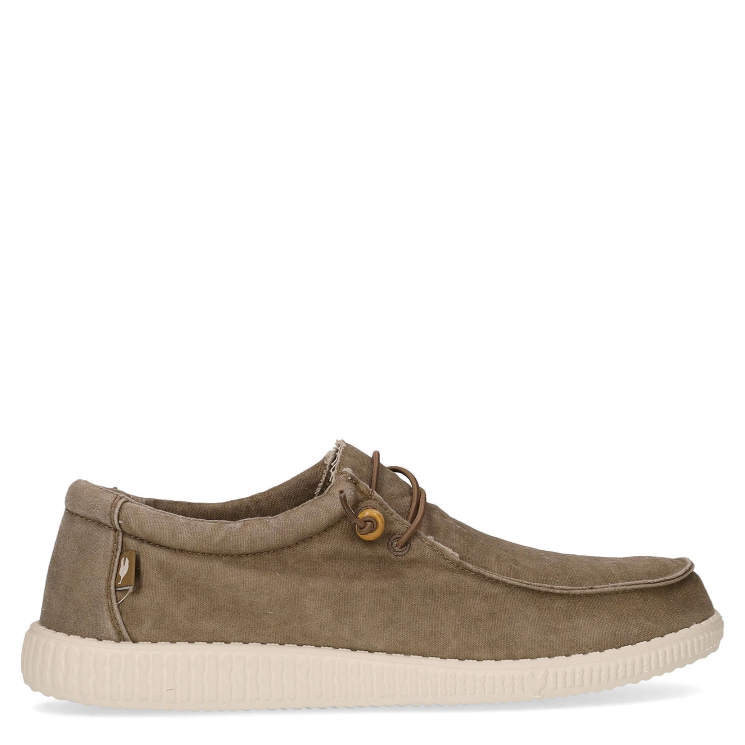 Stringata sportiva in tessuto taupe