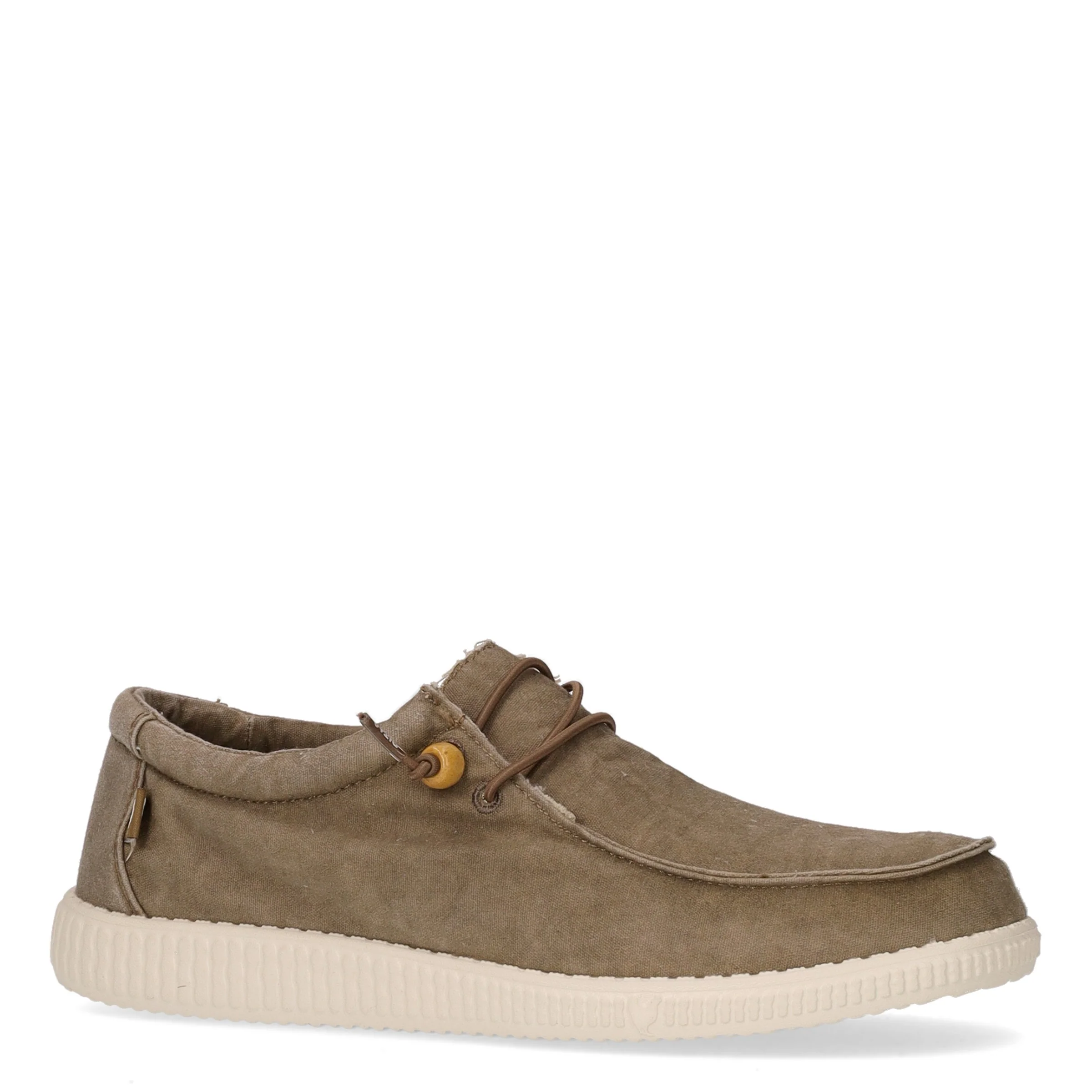 Stringata sportiva in tessuto taupe - Image 2