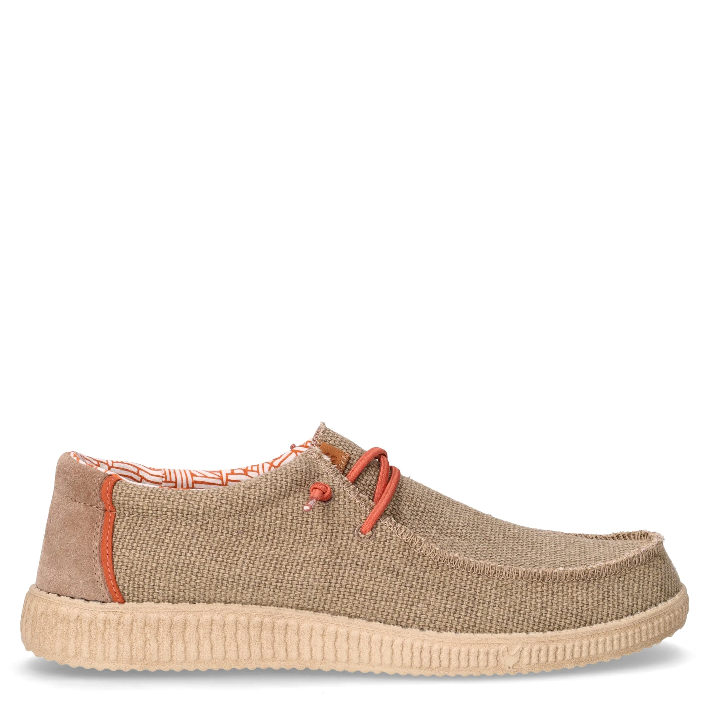 Stringata sportiva in tessuto taupe