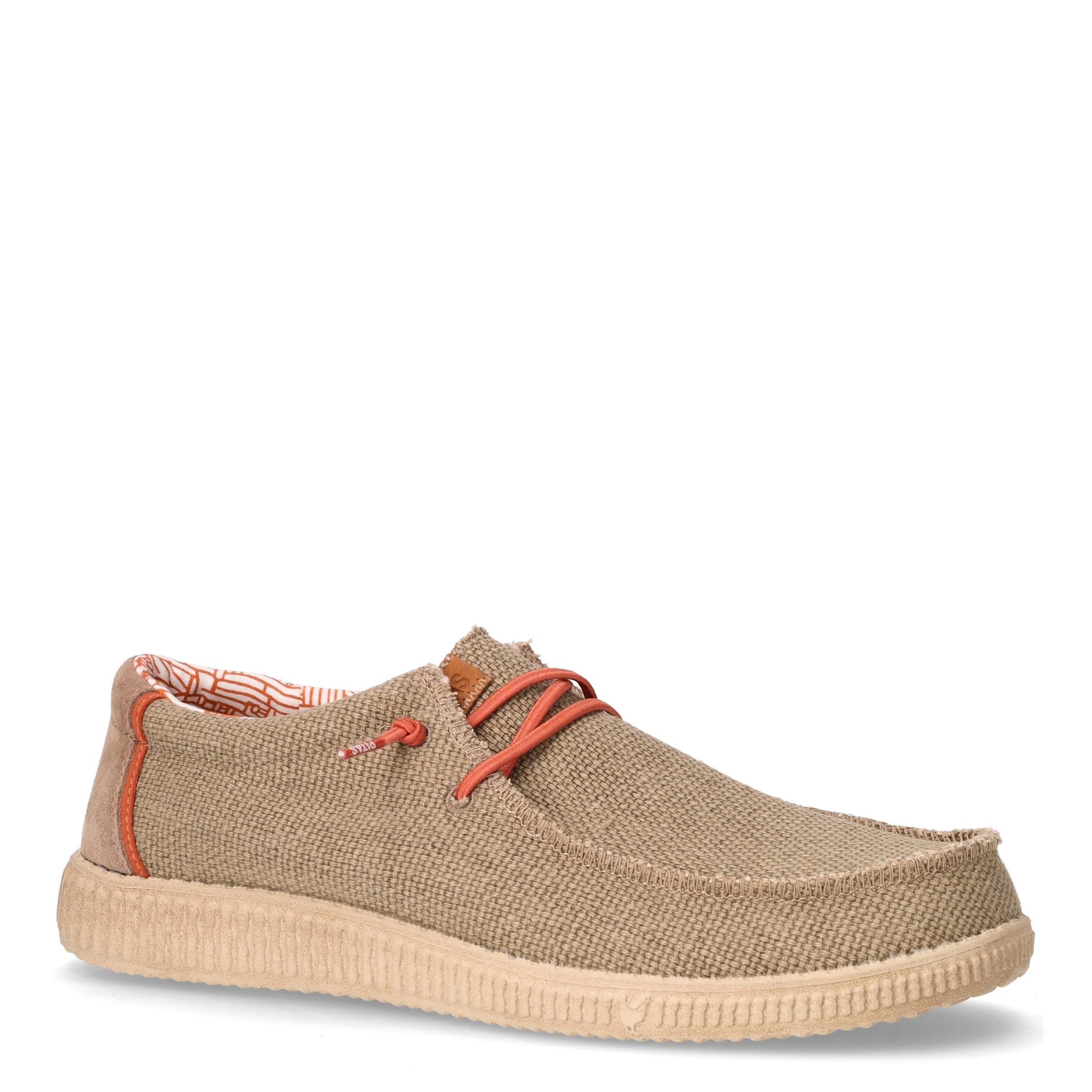 Stringata sportiva in tessuto taupe - Image 2