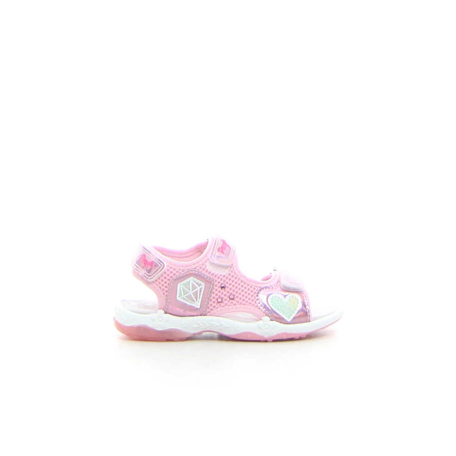 Sandalo con luci bambina rosa